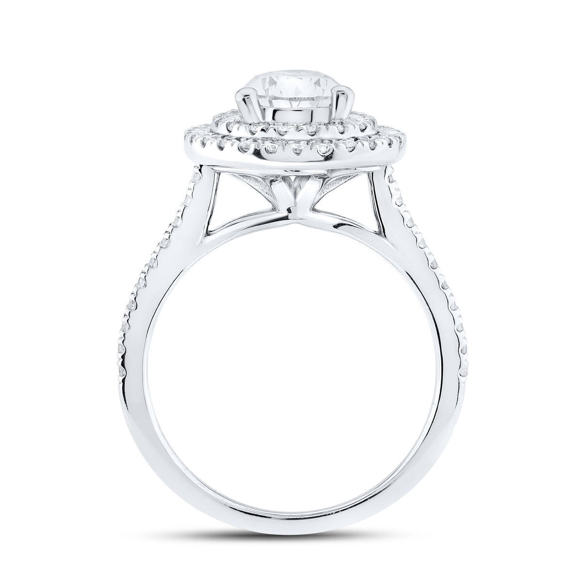 14kt White Gold 2.19 CTW Lab Diamond Pear Shape Engagement Ring
