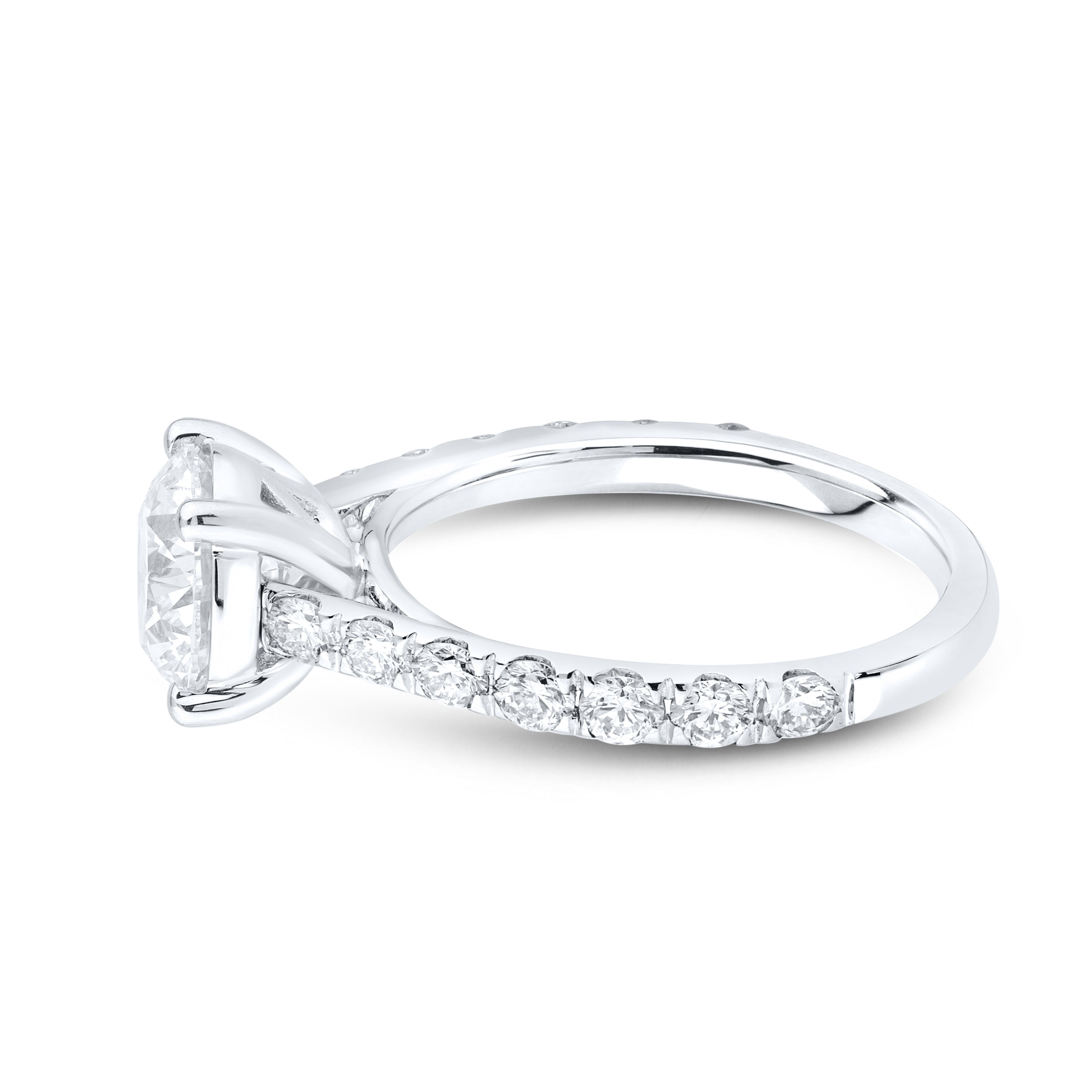 14kt White Gold 2.40 CTW Lab Diamond Round Shape Solitaire Ring