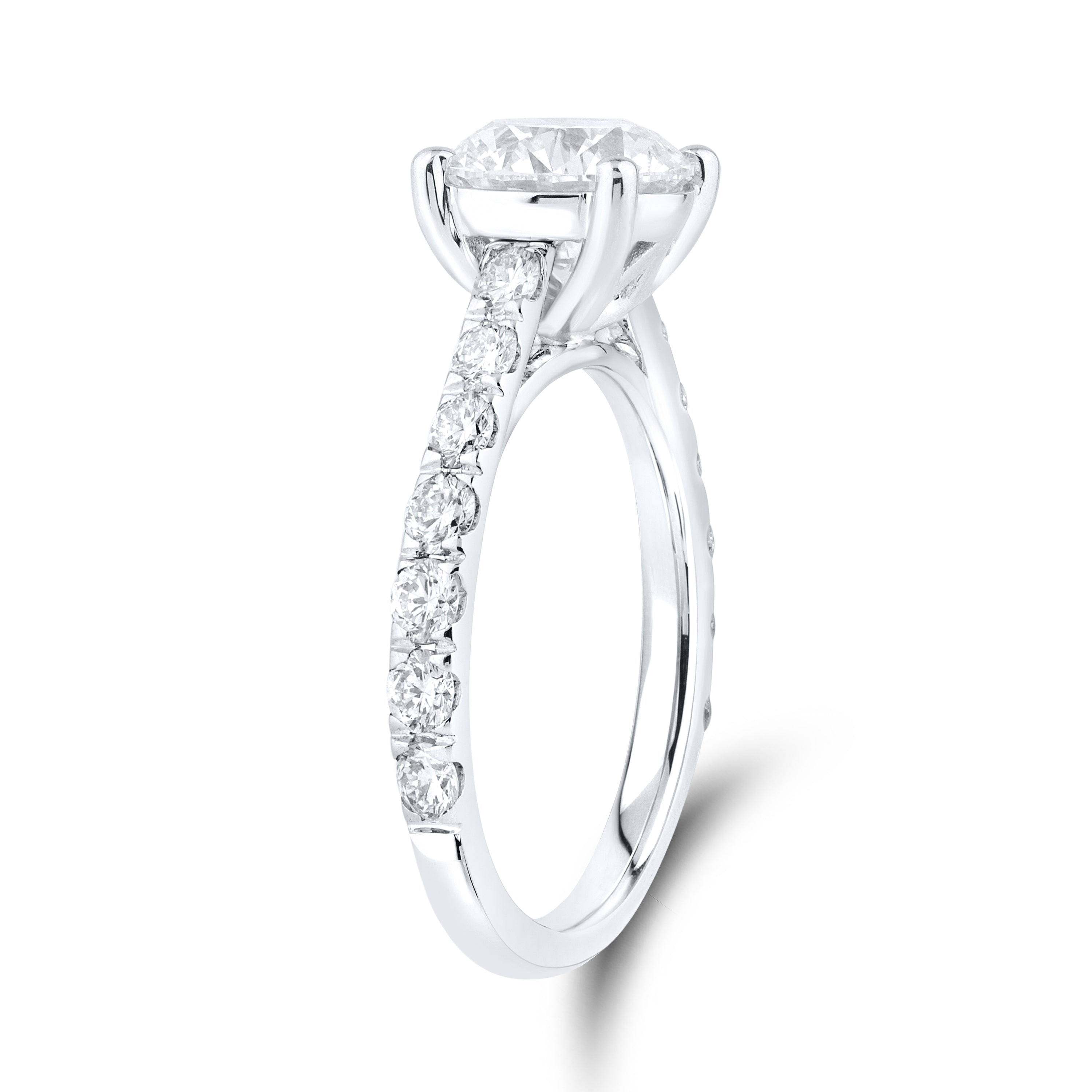 14kt White Gold 2.40 CTW Lab Diamond Round Shape Solitaire Ring