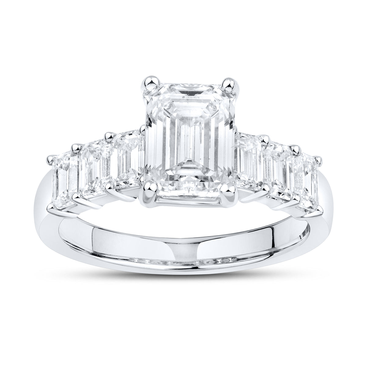 14kt White Gold 3.24 CTW Lab Diamond Emerald Shape Solitaire Ring