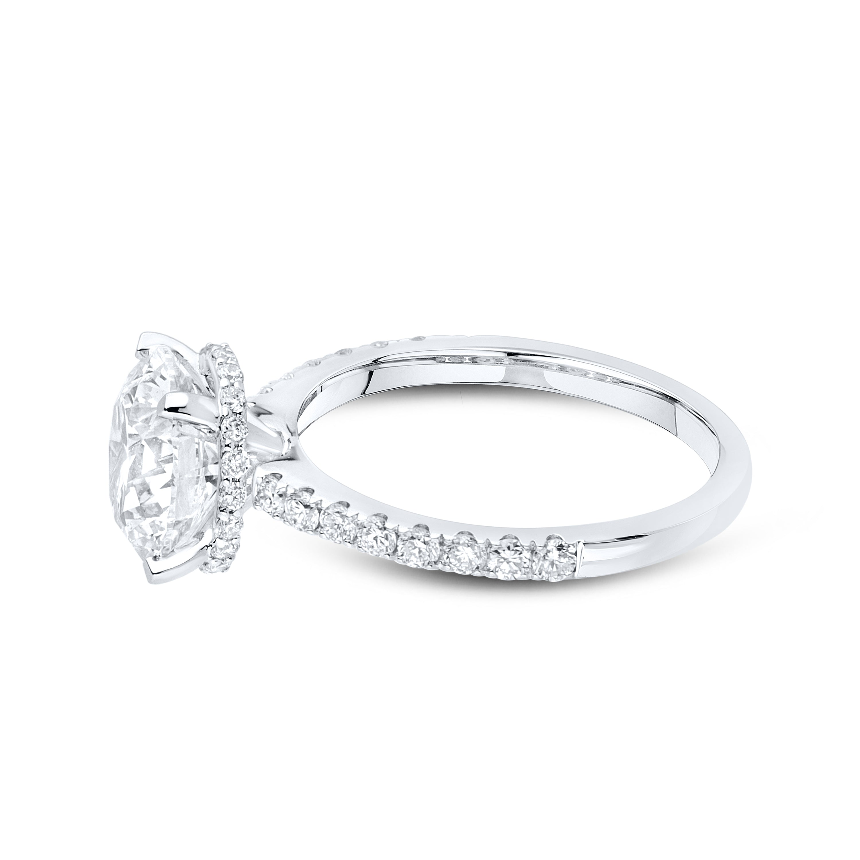 14KT WHITE GOLD LAB DIAMOND 3.50 CTW ROUND SHAPE SOLITAIRE RING