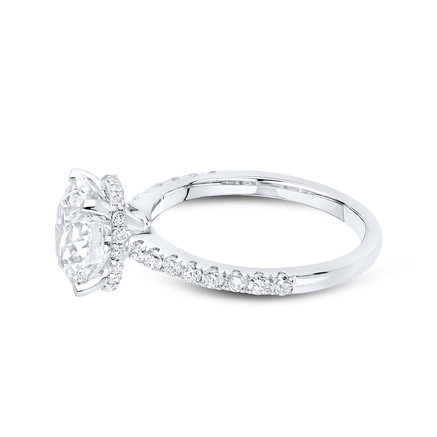 14KT WHITE GOLD LAB DIAMOND 3.50 CTW ROUND SHAPE SOLITAIRE RING
