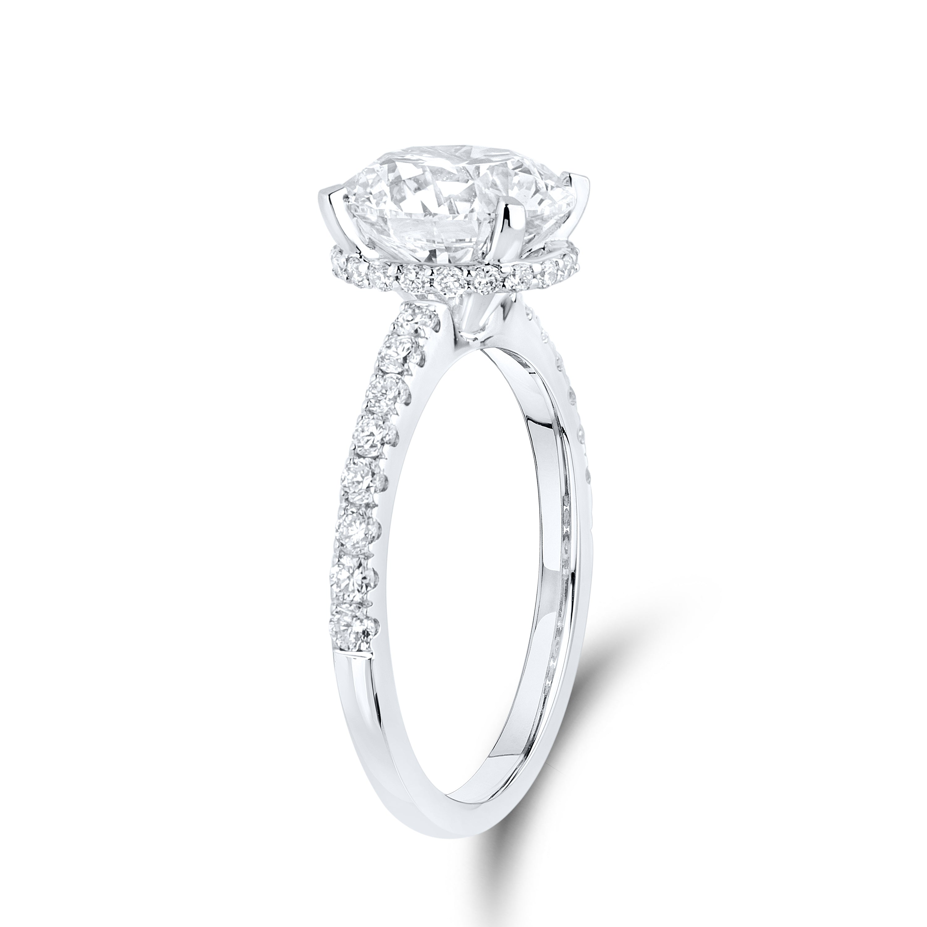 14KT WHITE GOLD LAB DIAMOND 3.50 CTW ROUND SHAPE SOLITAIRE RING
