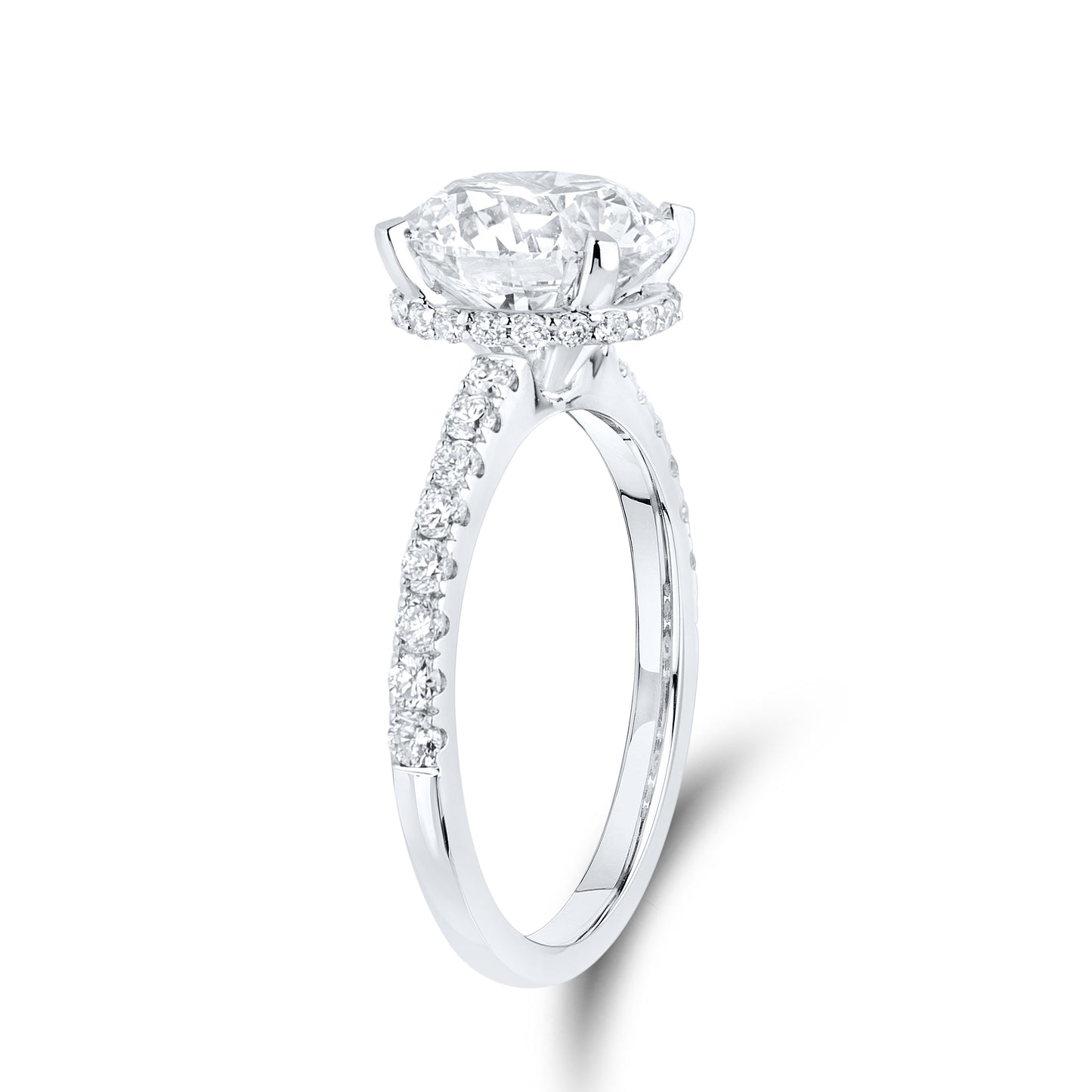 14KT WHITE GOLD LAB DIAMOND 3.50 CTW ROUND SHAPE SOLITAIRE RING