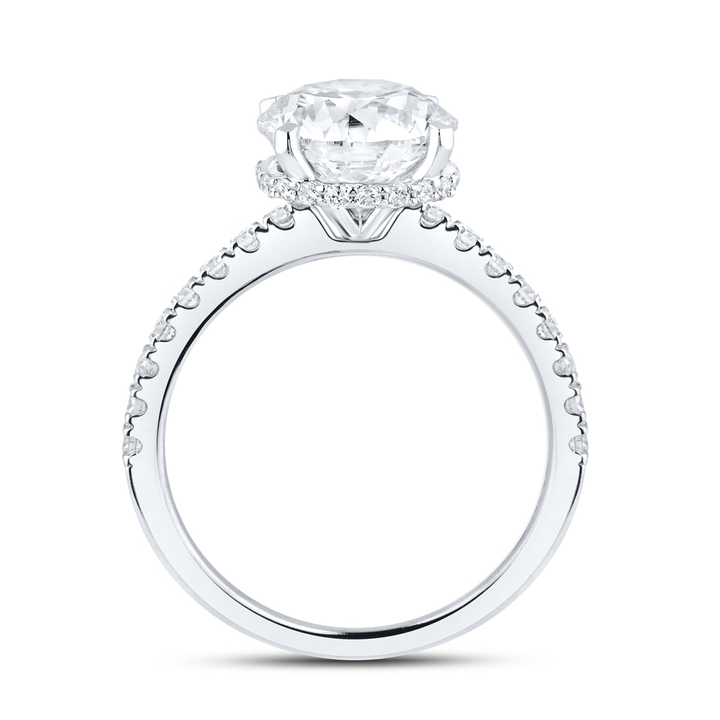 14KT WHITE GOLD LAB DIAMOND 3.50 CTW ROUND SHAPE SOLITAIRE RING