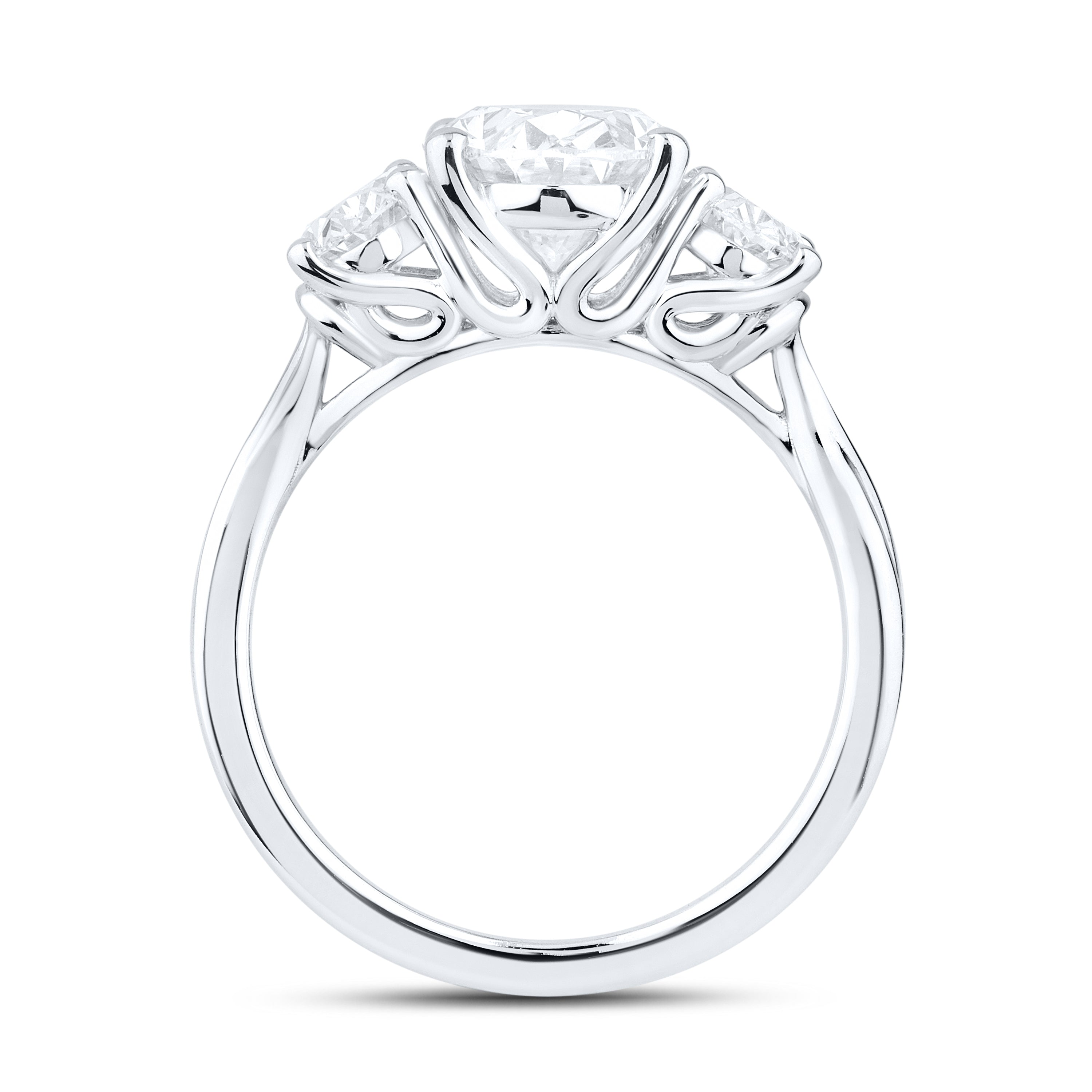 14kt White gold 3.5 CTW Lab Diamond Three Stone Engagement Ring