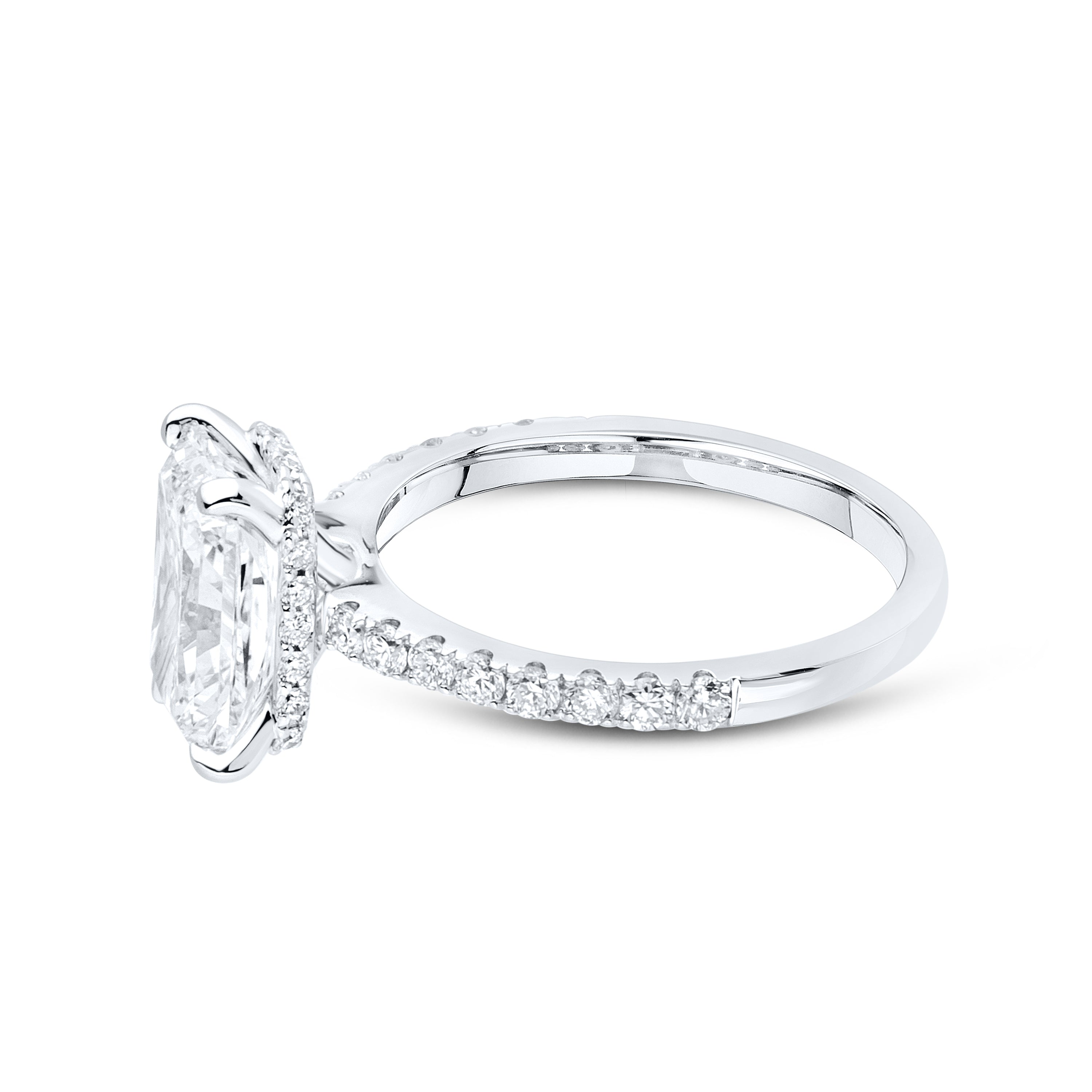 14KT WHITE GOLD LAB DIAMOND 3.50 CTW RADIANT CUT SOLITAIRE RING