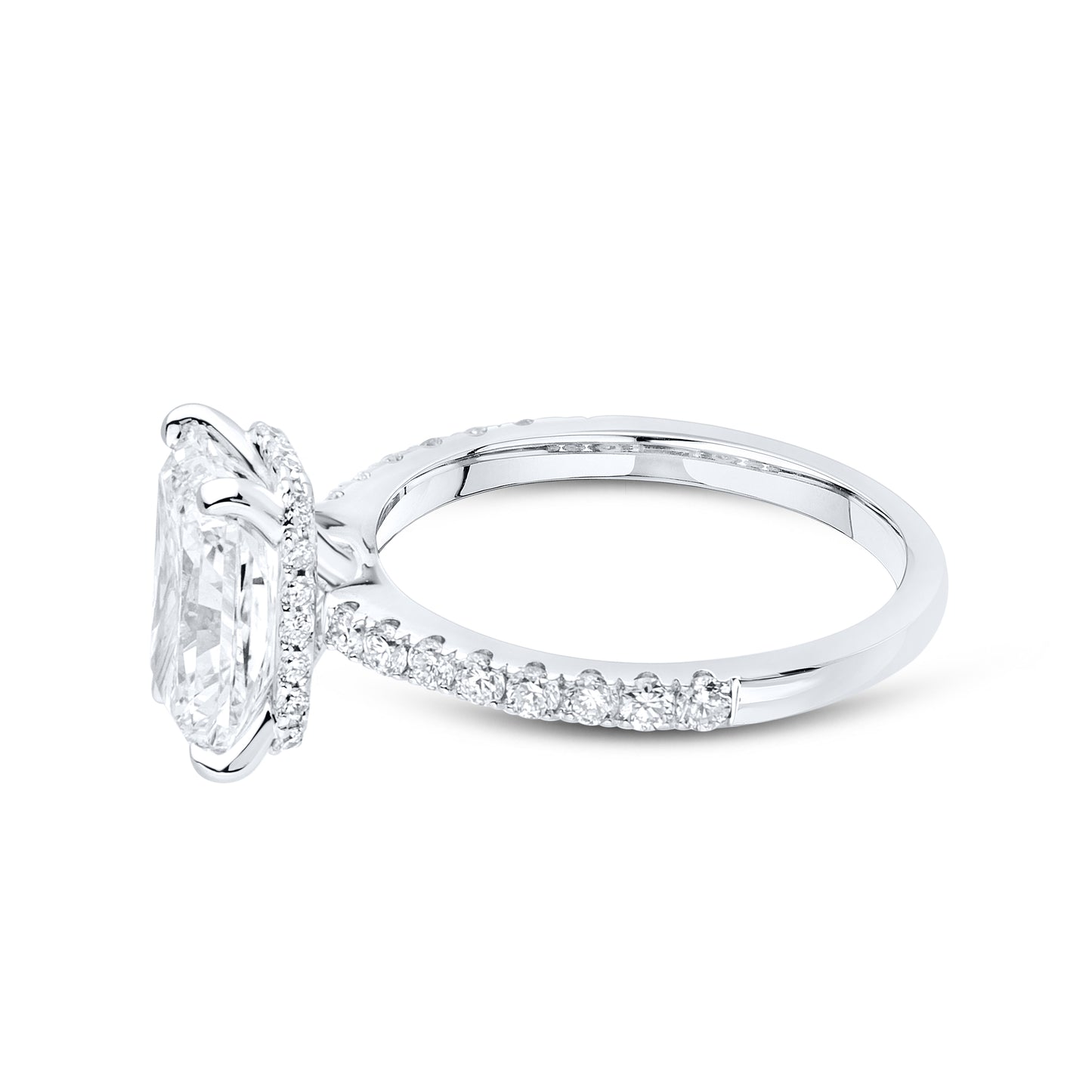 14KT WHITE GOLD LAB DIAMOND 3.50 CTW RADIANT CUT SOLITAIRE RING