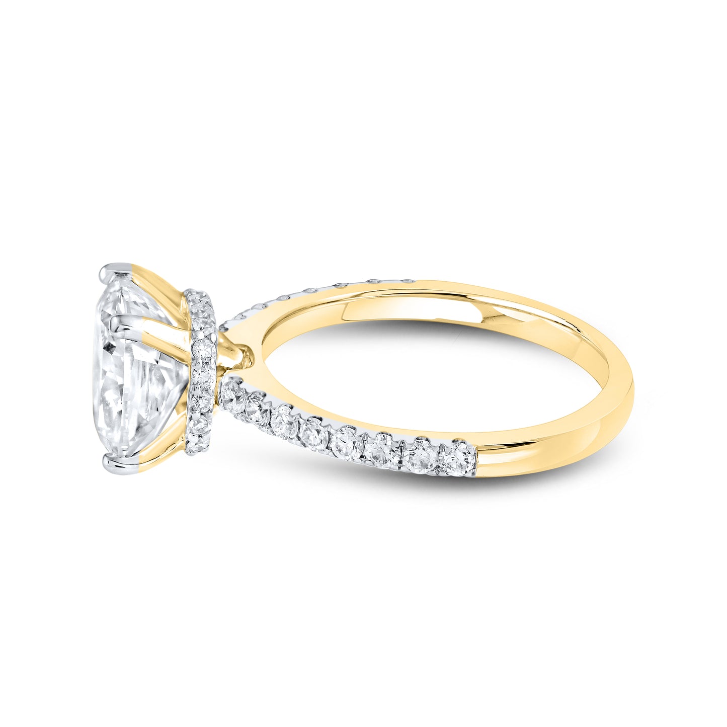 14KT YELLOW GOLD 3.53 CTW LAB DIAMOND RING