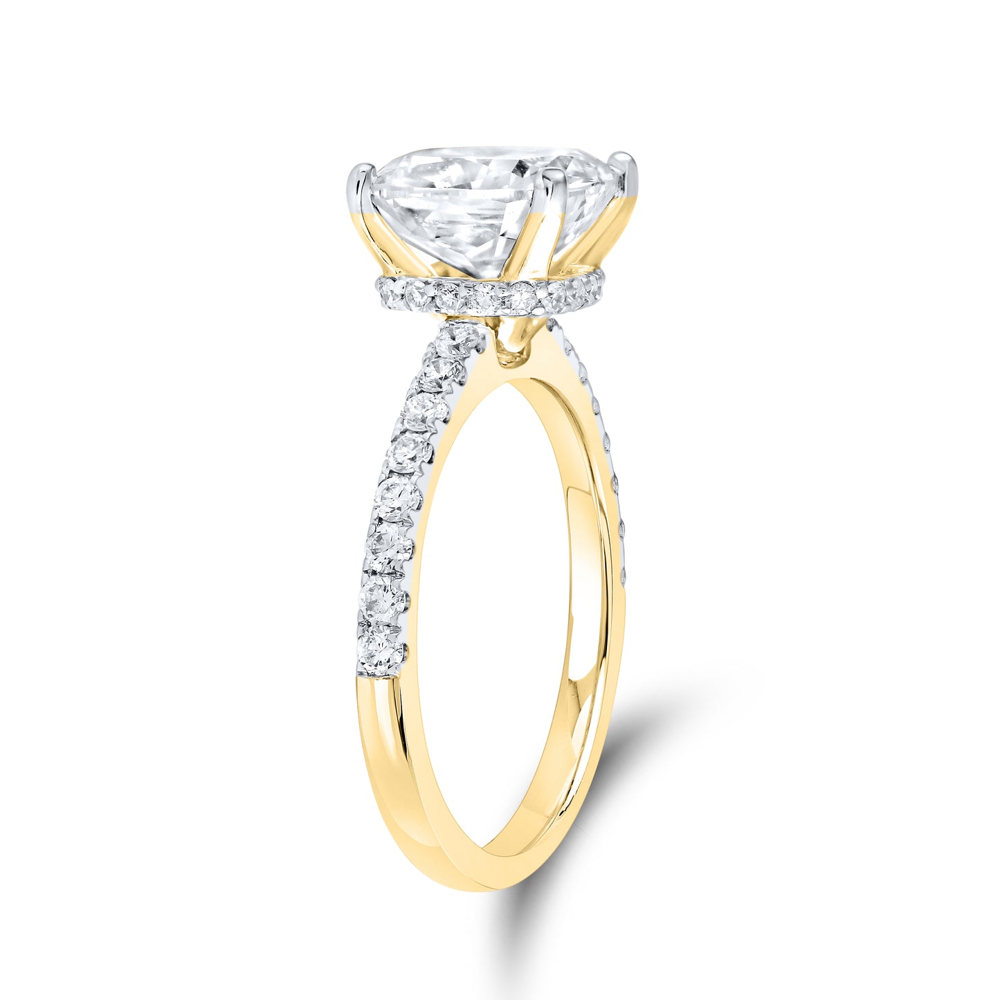 14KT YELLOW GOLD 3.53 CTW LAB DIAMOND RING