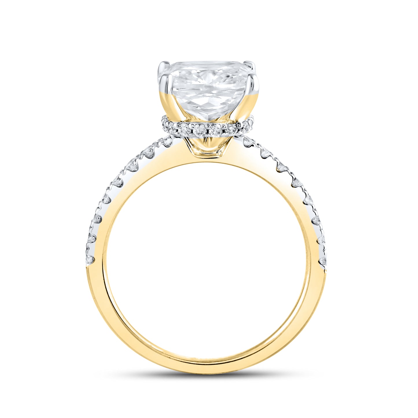 14KT YELLOW GOLD 3.53 CTW LAB DIAMOND RING