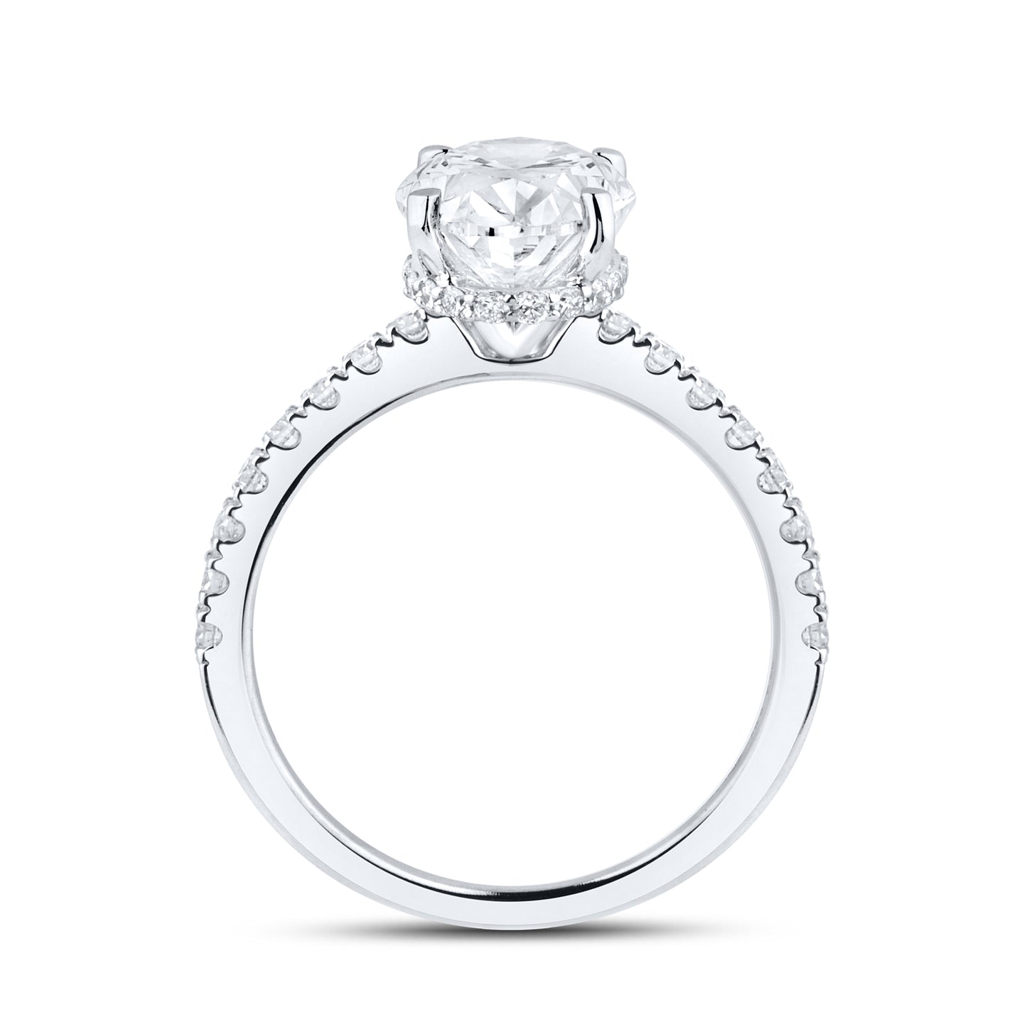 14KT WHITE GOLD LAB DIAMOND 3.50 CTW OVAL RING