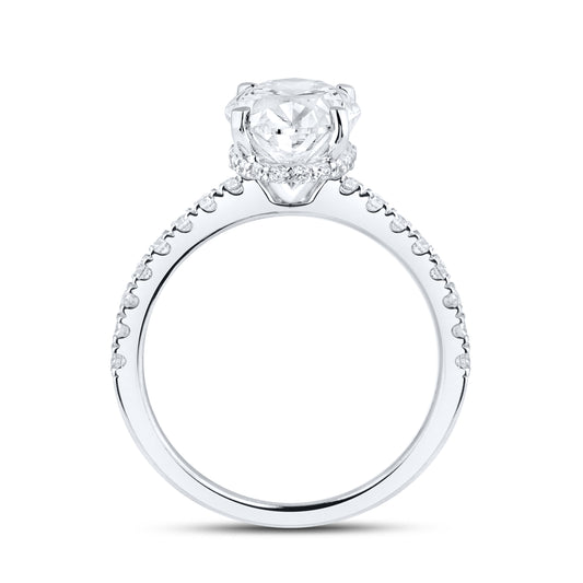 14KT WHITE GOLD LAB DIAMOND 3.50 CTW OVAL RING