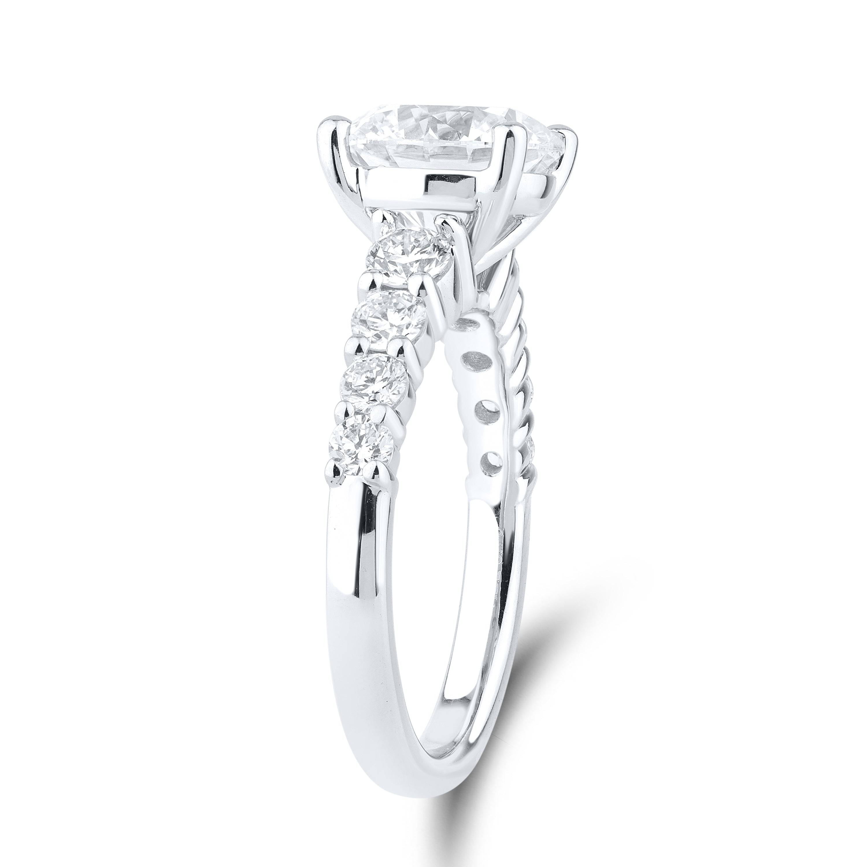 14kt White Gold 3.75 CTW Lab Diamond Engagement Ring