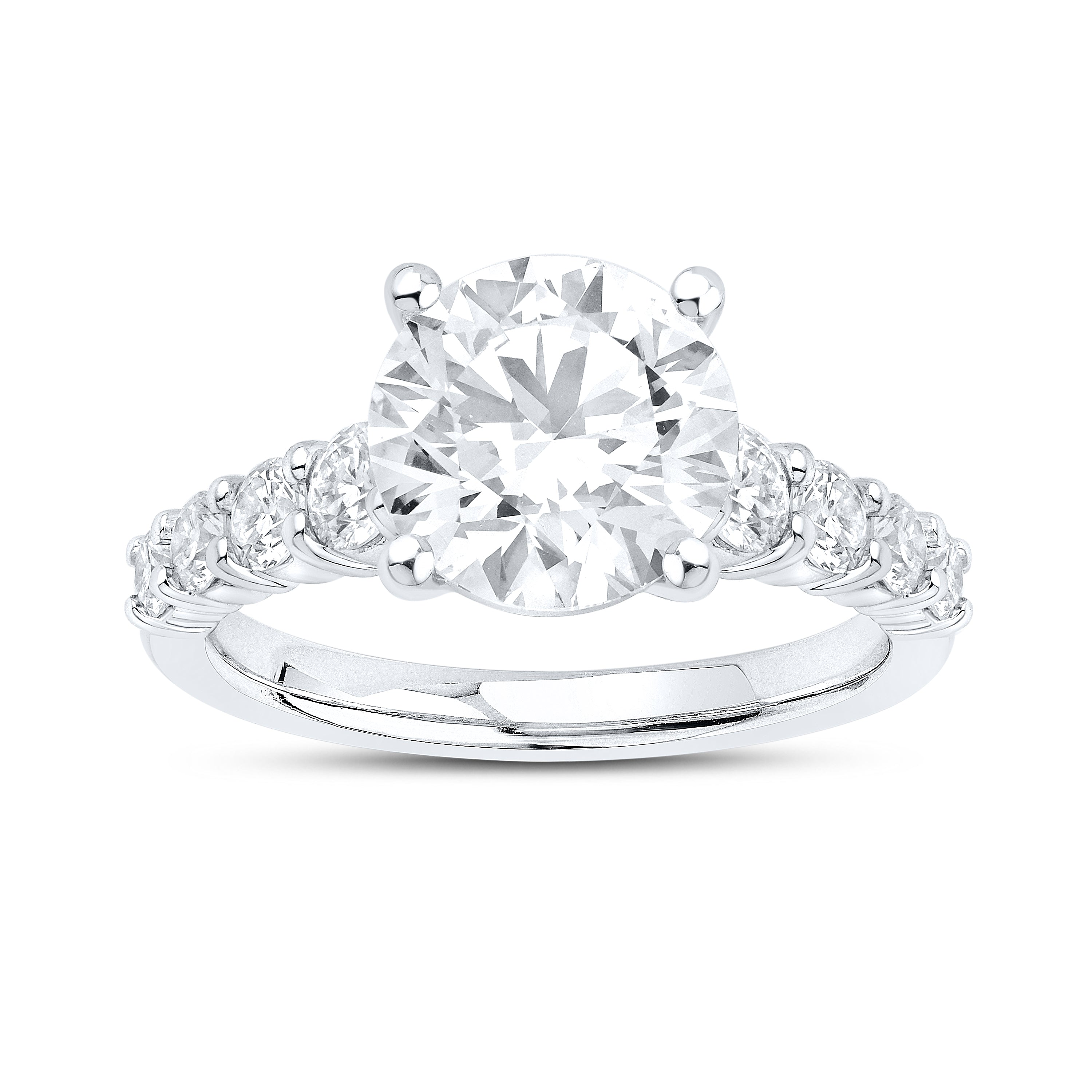 14kt White Gold 3.75 CTW Lab Diamond Engagement Ring