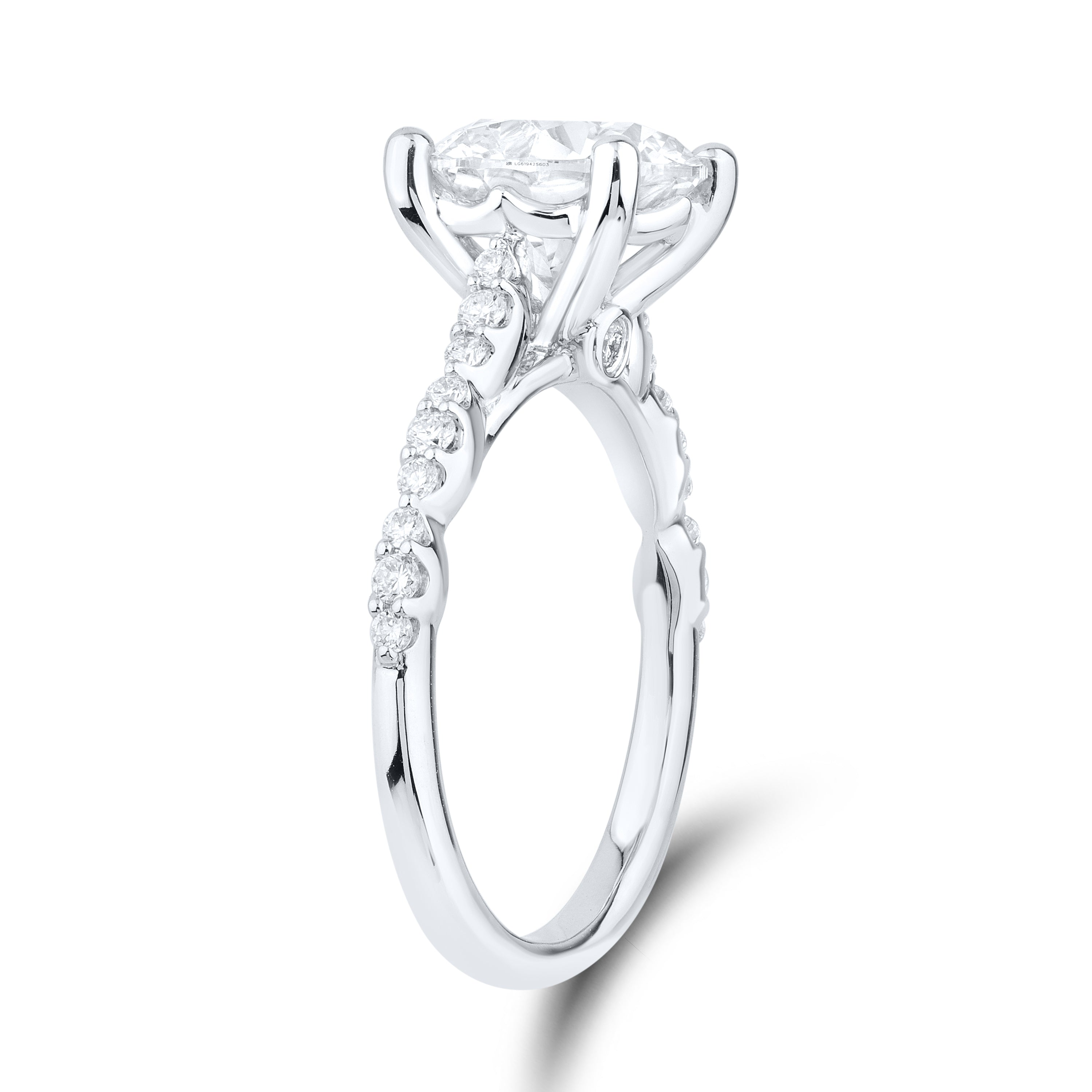 14kt White Gold 3.27 CTW Lab Diamond Engagement Ring