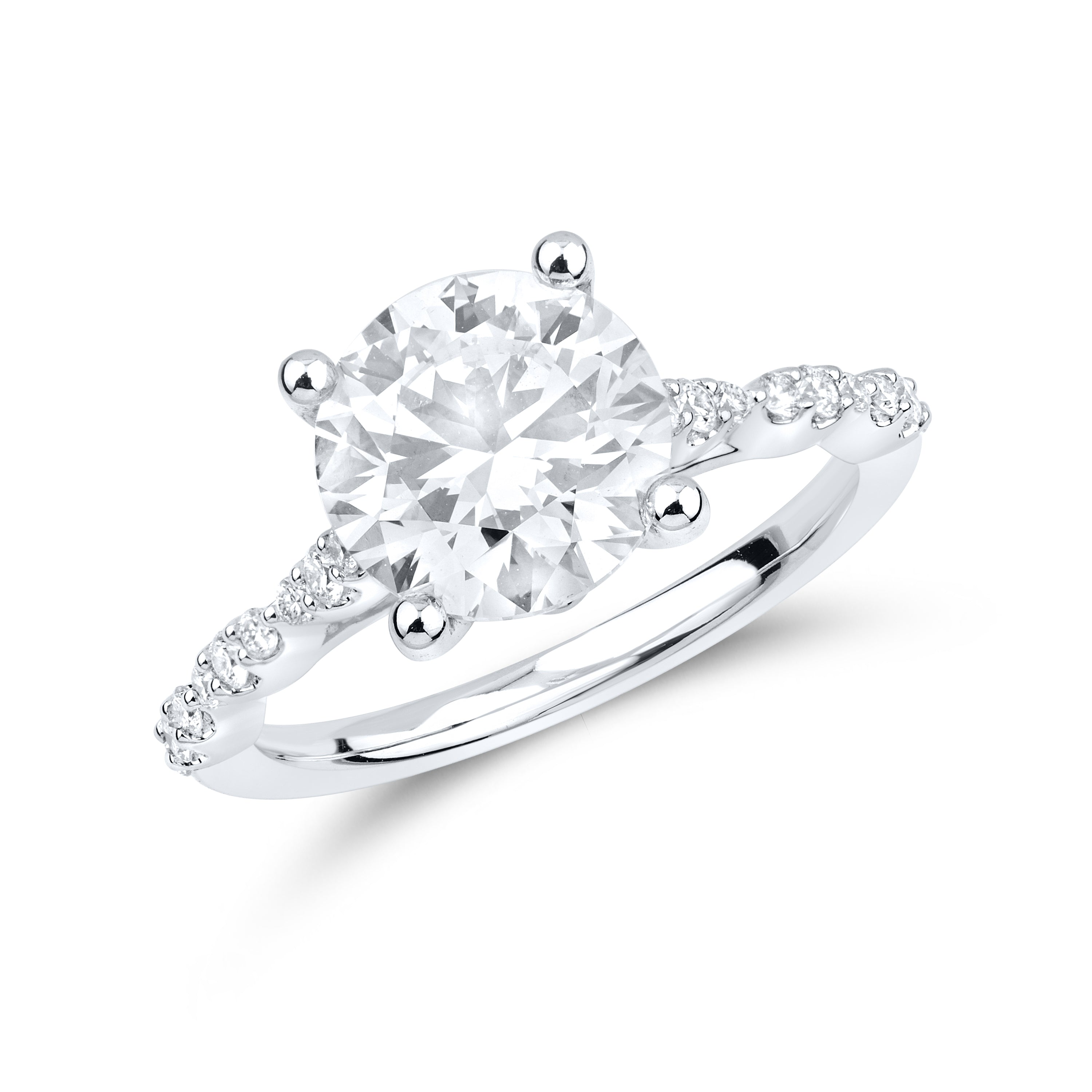 14kt White Gold 3.27 CTW Lab Diamond Engagement Ring
