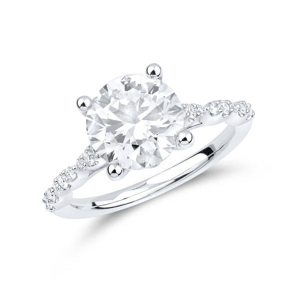 14kt White Gold 3.27 CTW Lab Diamond Engagement Ring