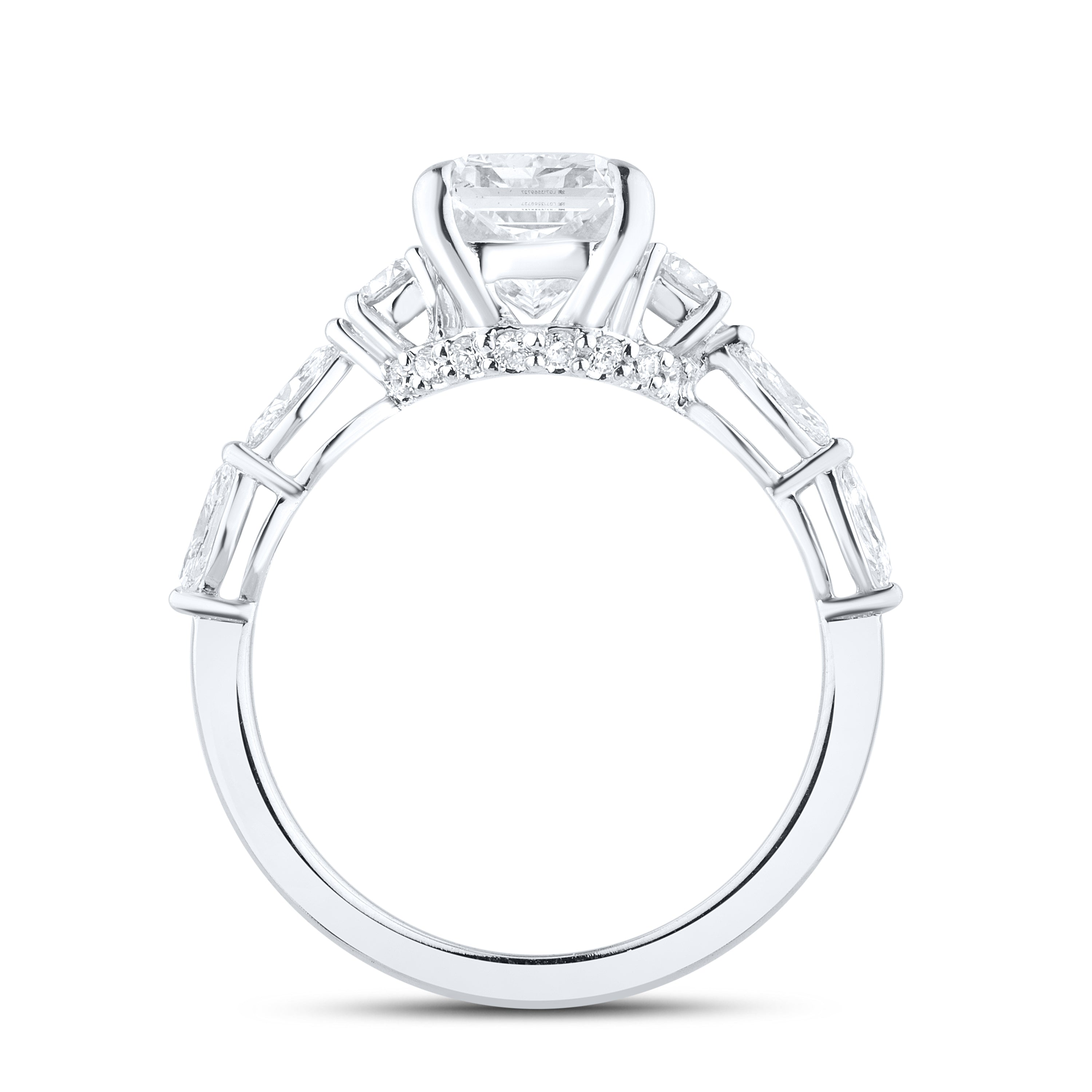 14k WHITE GOLD 3.71 CTW RADIANT LAB DIAMOND RING