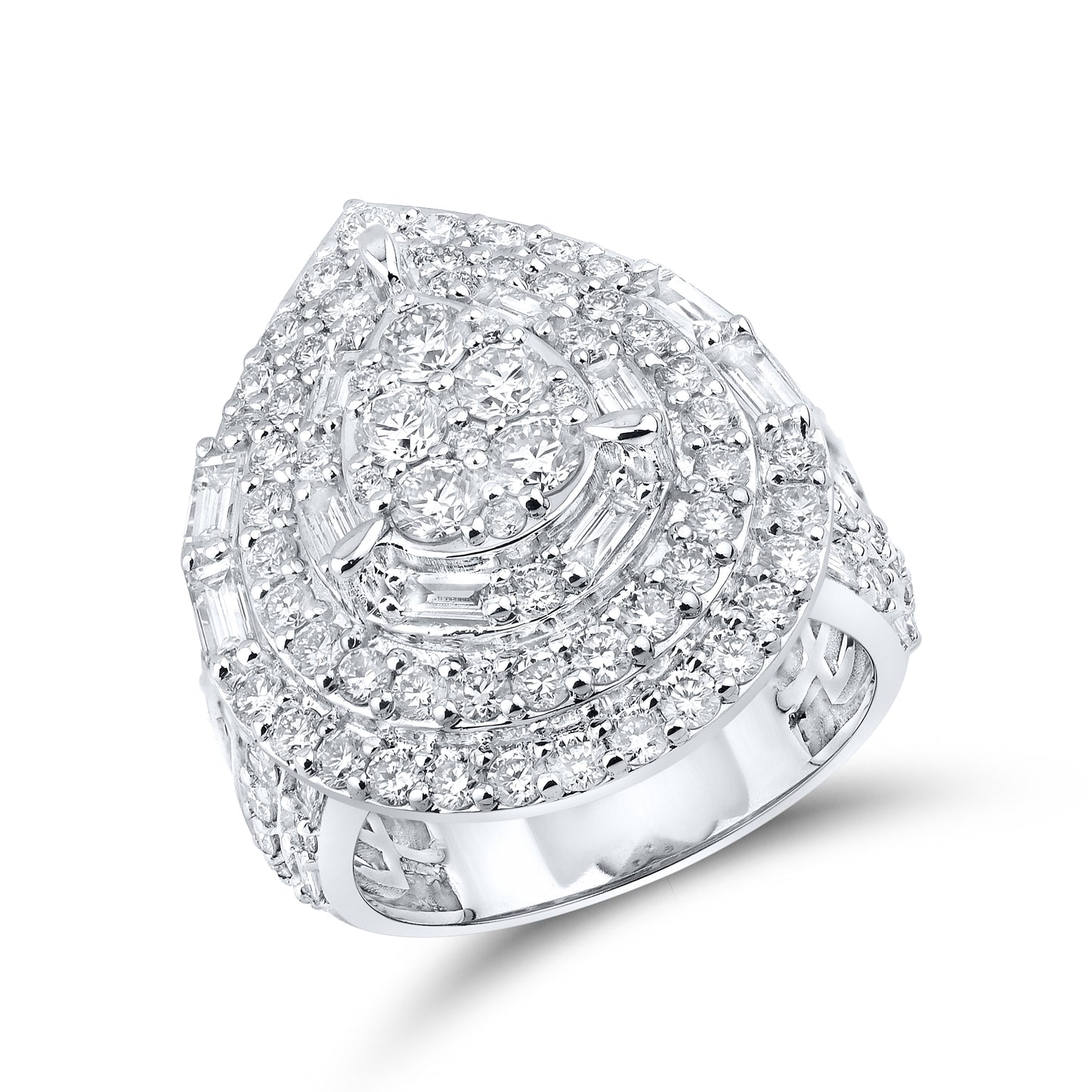 14KT WHITE GOLD 3.17 CTW LADIES DIAMOND RING