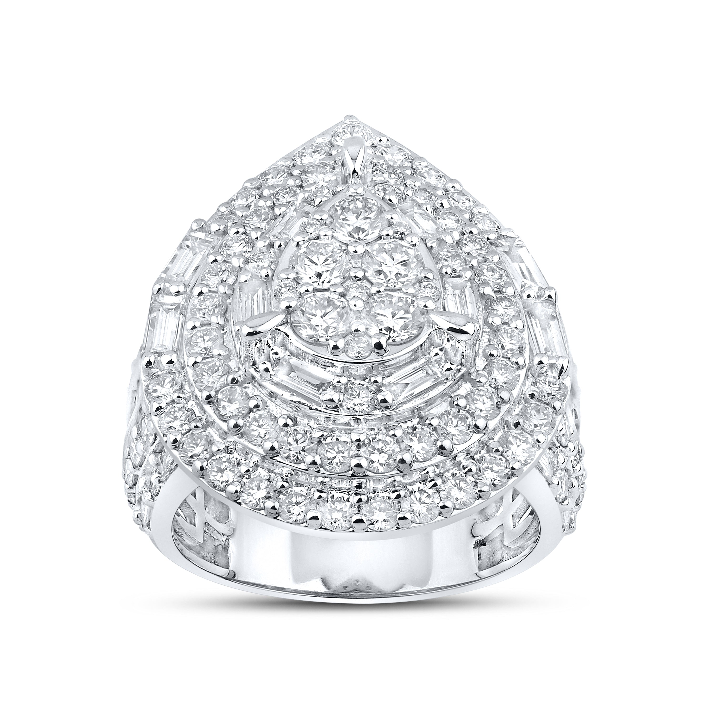 14KT WHITE GOLD 3.17 CTW LADIES DIAMOND RING