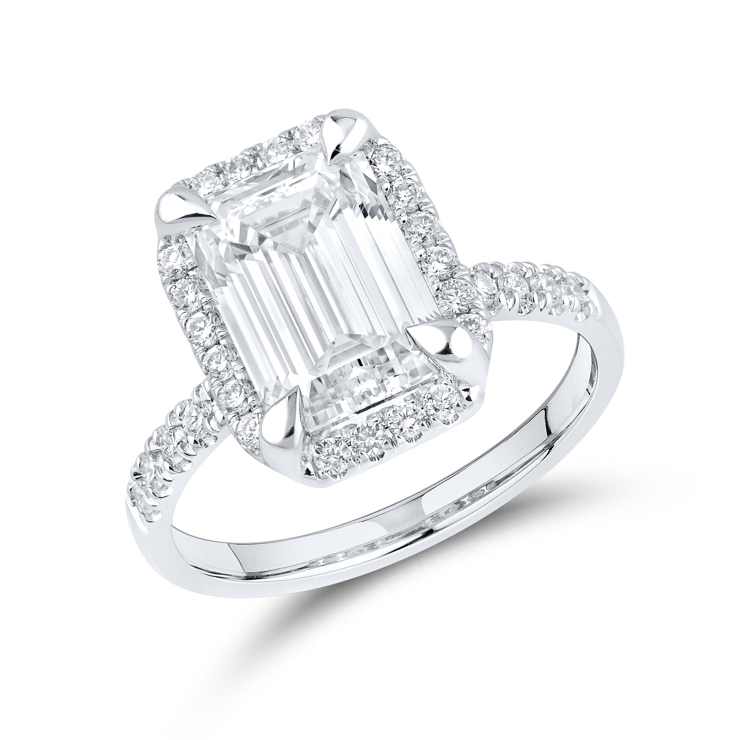 14kt White Gold 4.50 CTW Lab Diamond Engagement Ring