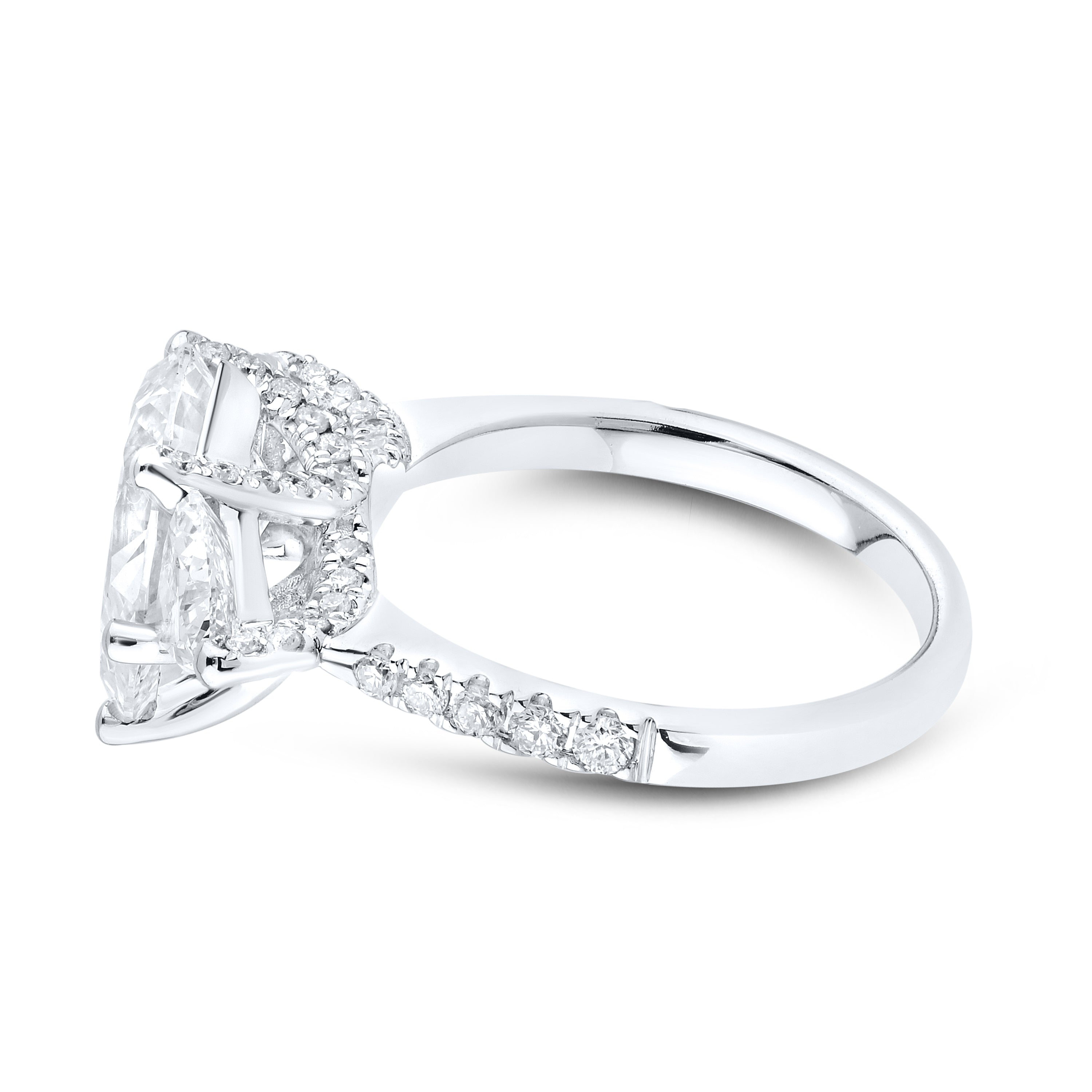 14kt White Gold 4.62 CTW Lab Diamond Pear Shape Solitaire Ring