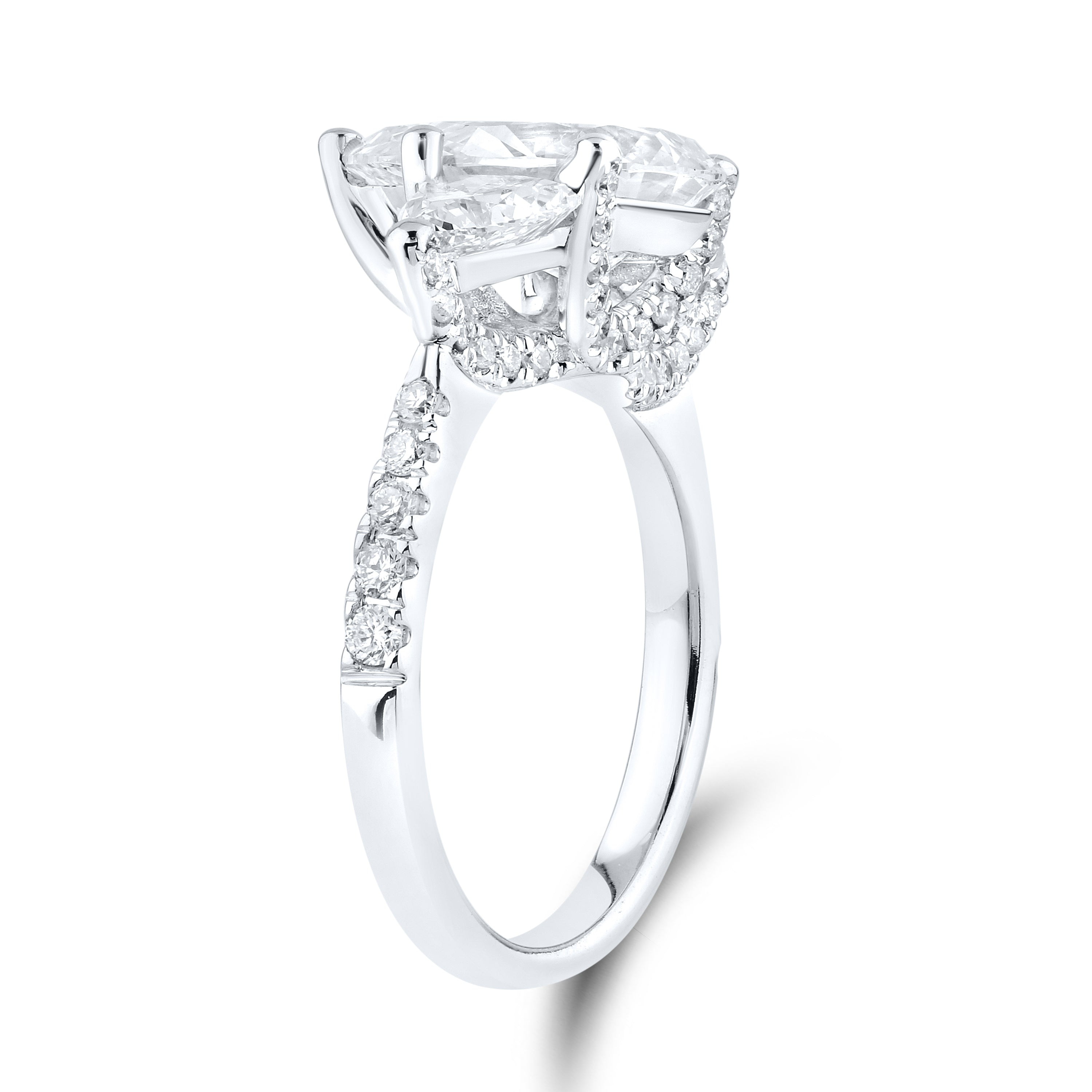 14kt White Gold 4.62 CTW Lab Diamond Pear Shape Solitaire Ring