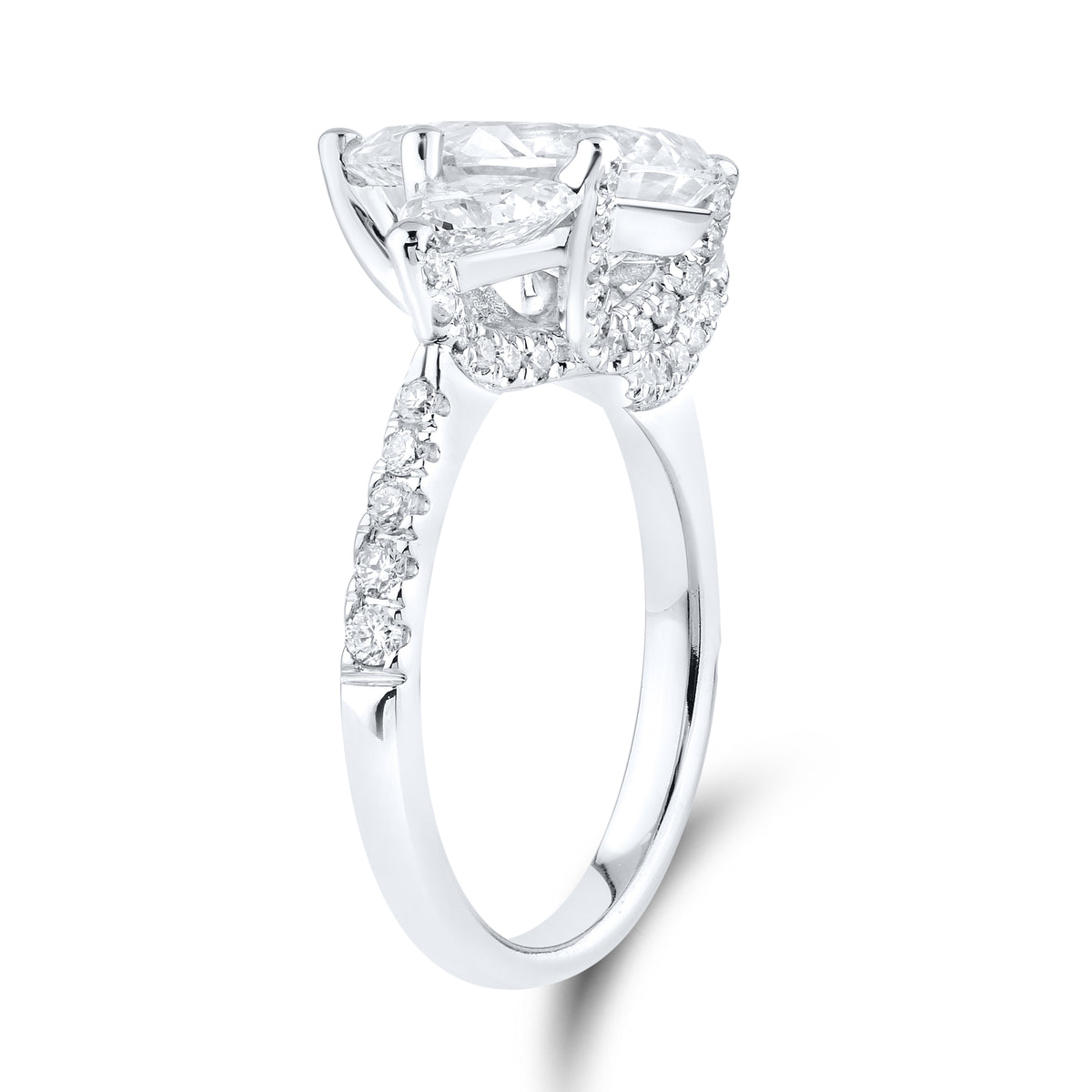14kt White Gold 4.62 CTW Lab Diamond Pear Shape Solitaire Ring