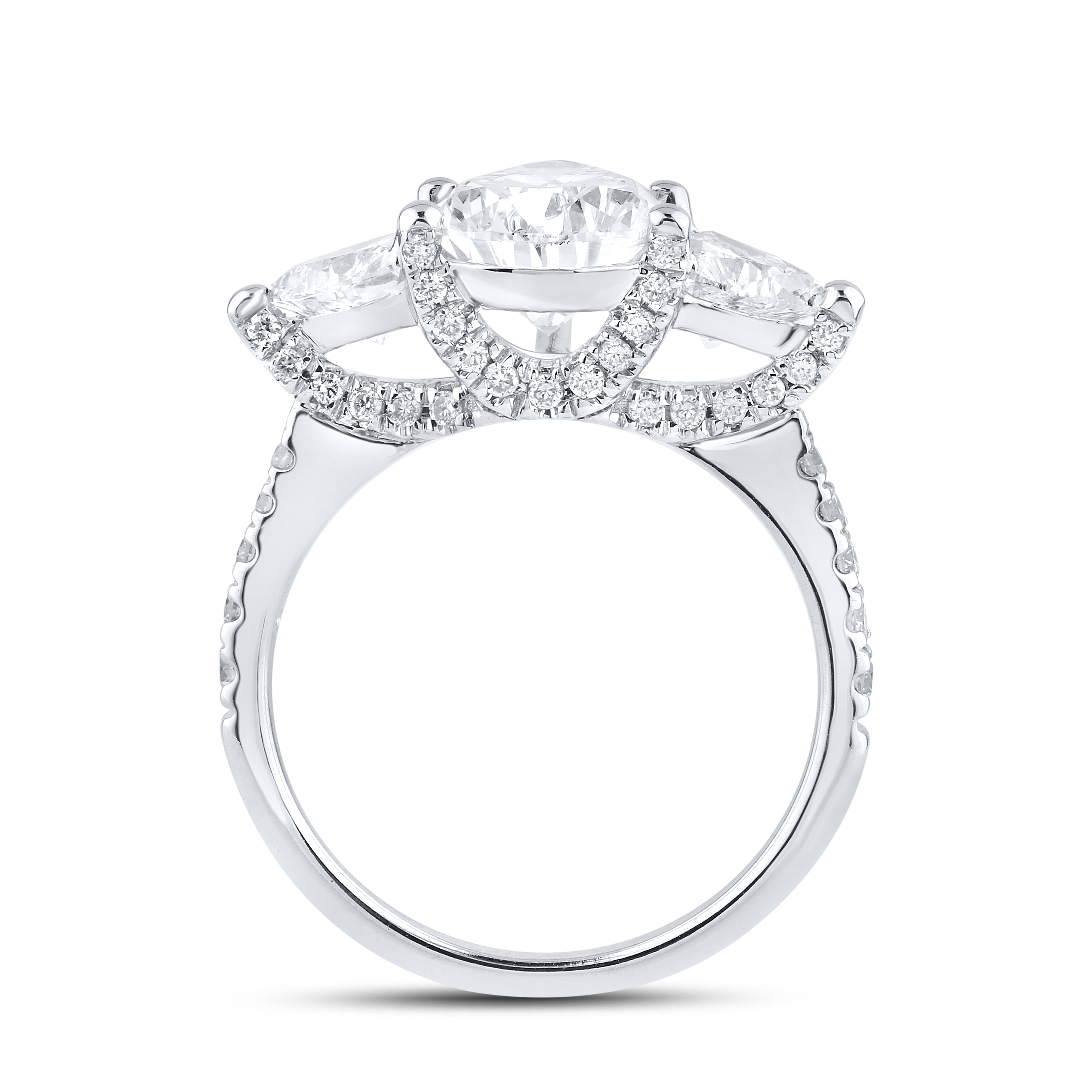 14kt White Gold 4.62 CTW Lab Diamond Pear Shape Solitaire Ring