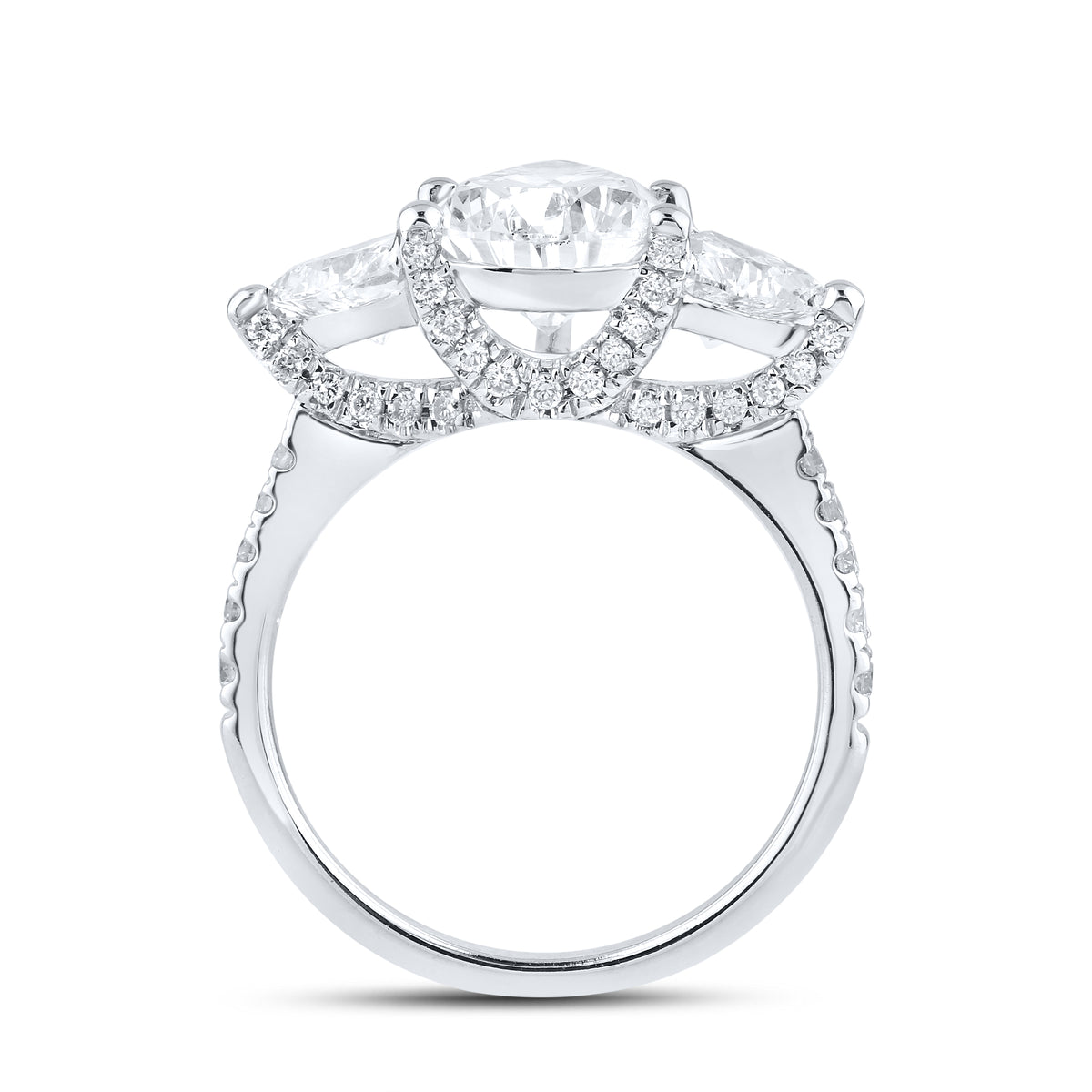 14kt White Gold 4.62 CTW Lab Diamond Pear Shape Solitaire Ring