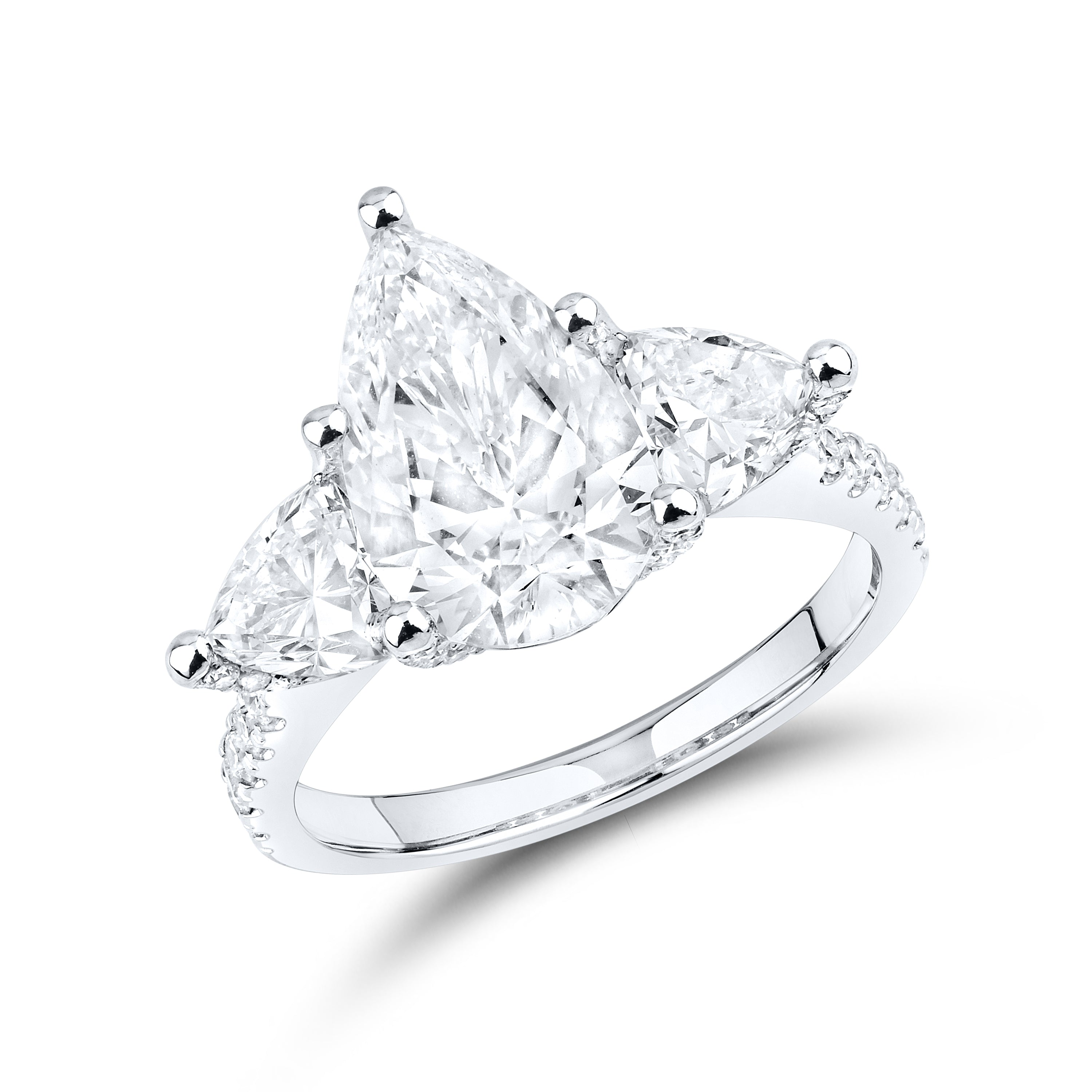 14kt White Gold 4.62 CTW Lab Diamond Pear Shape Solitaire Ring