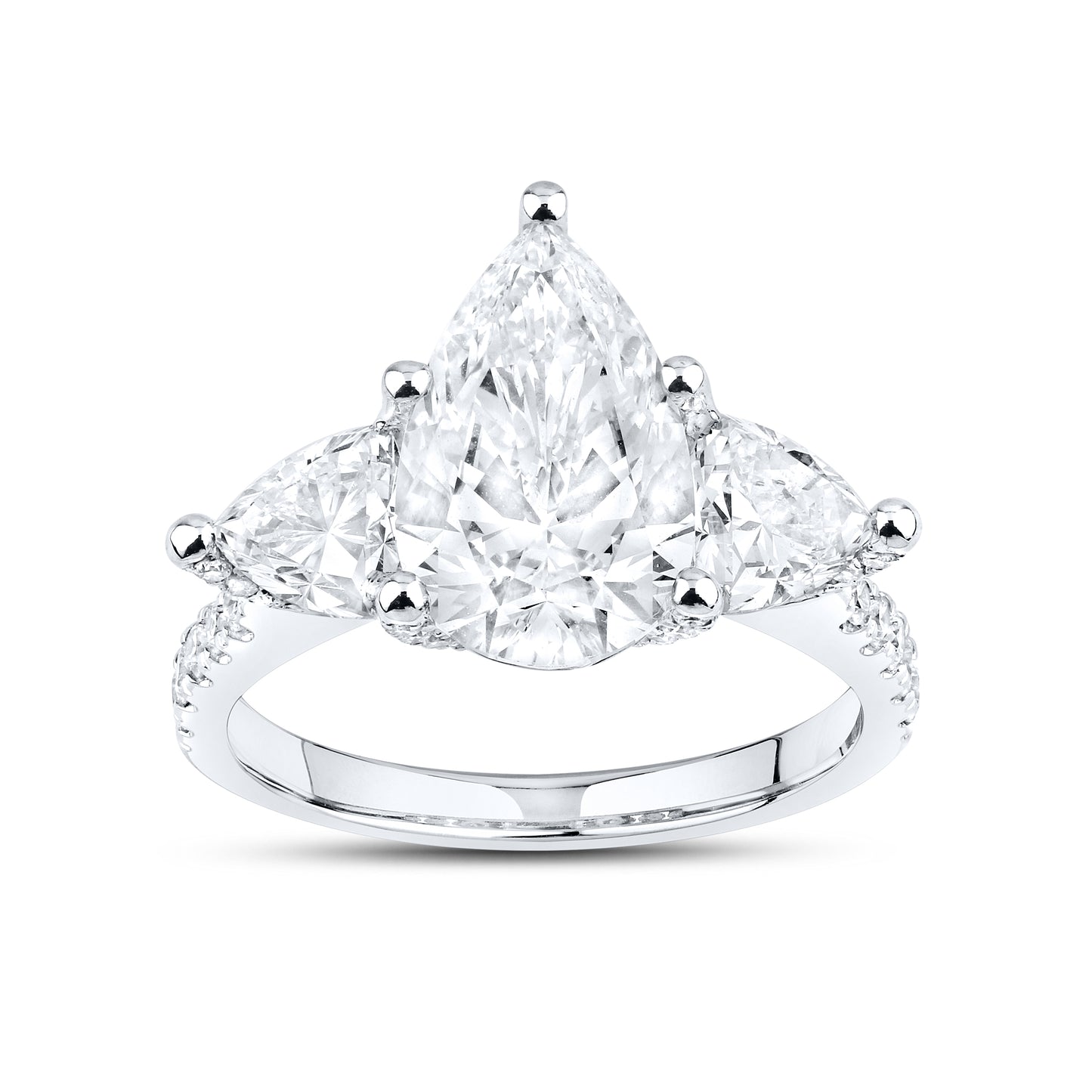 14kt White Gold 4.62 CTW Lab Diamond Pear Shape Solitaire Ring