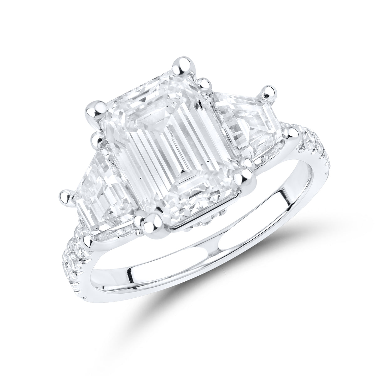 14kt White Gold 4.54 CTW Lab Diamond Engagement Ring
