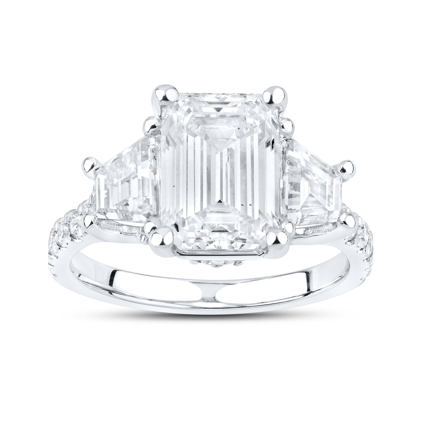 14kt White Gold 4.54 CTW Lab Diamond Engagement Ring