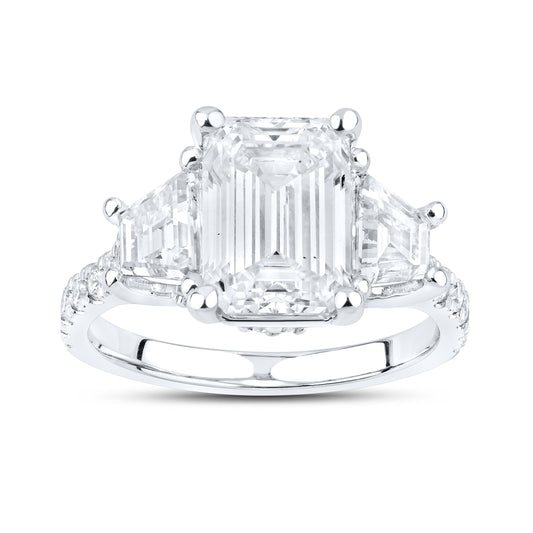 14kt White Gold 4.54 CTW Lab Diamond Engagement Ring