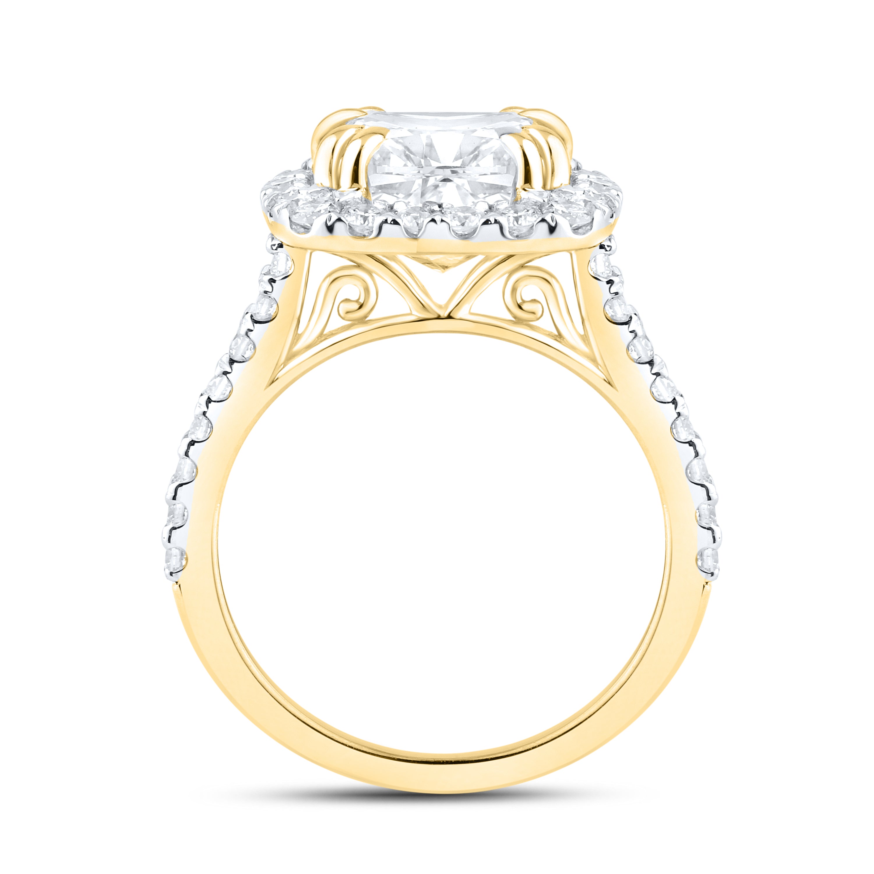 14kt Yellow Gold 4.75 CTW Lab Diamond Engagement Ring