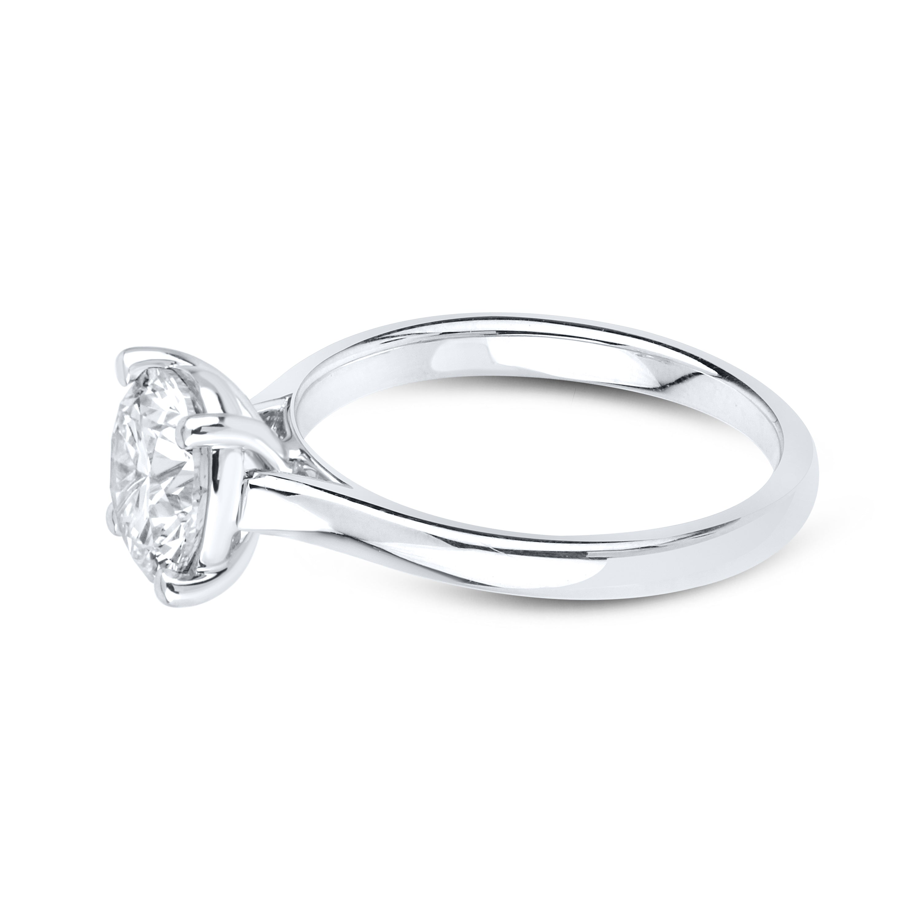 14kt White Gold 1.51 CTW Lab Diamond Round Shape Solitaire Ring