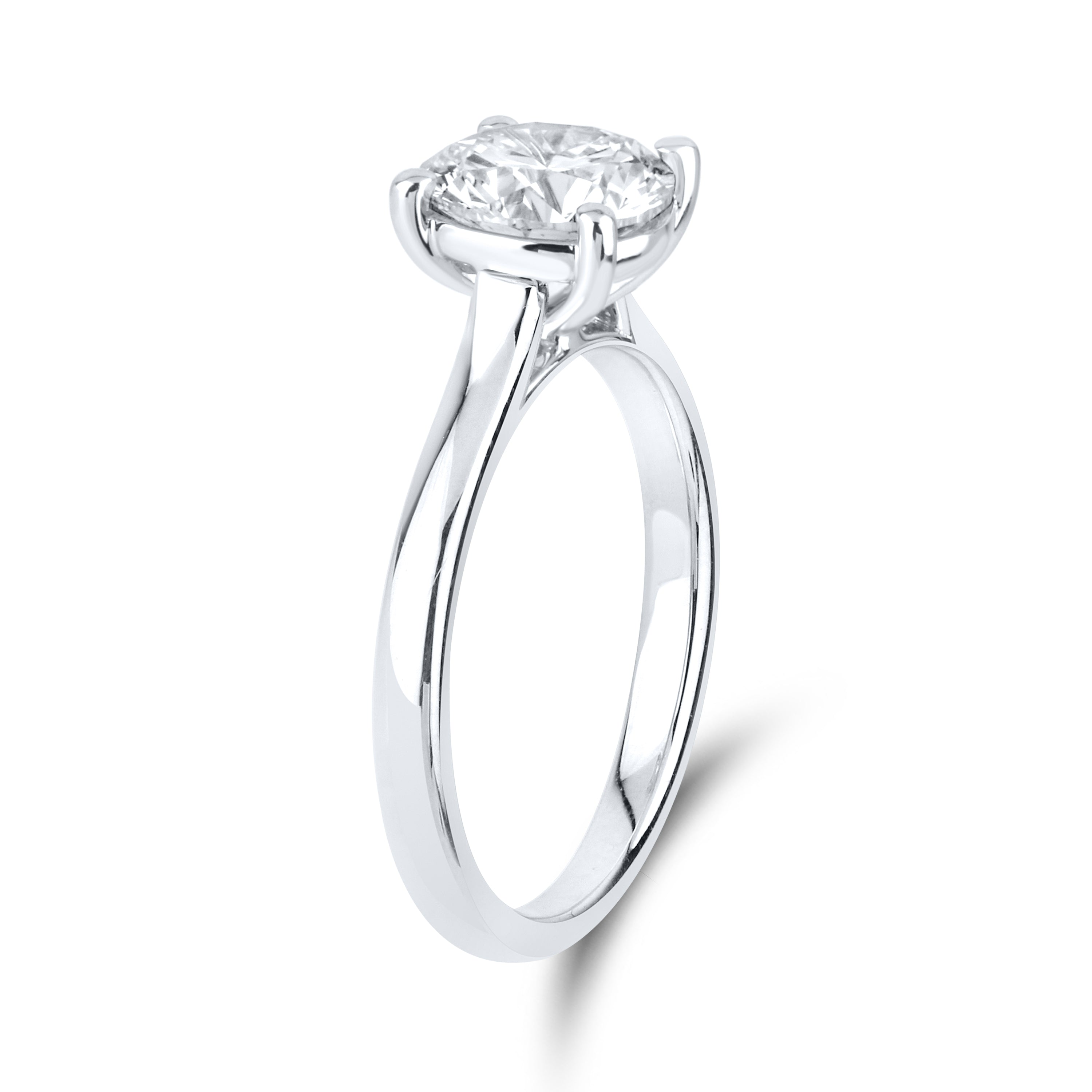14kt White Gold 1.51 CTW Lab Diamond Round Shape Solitaire Ring