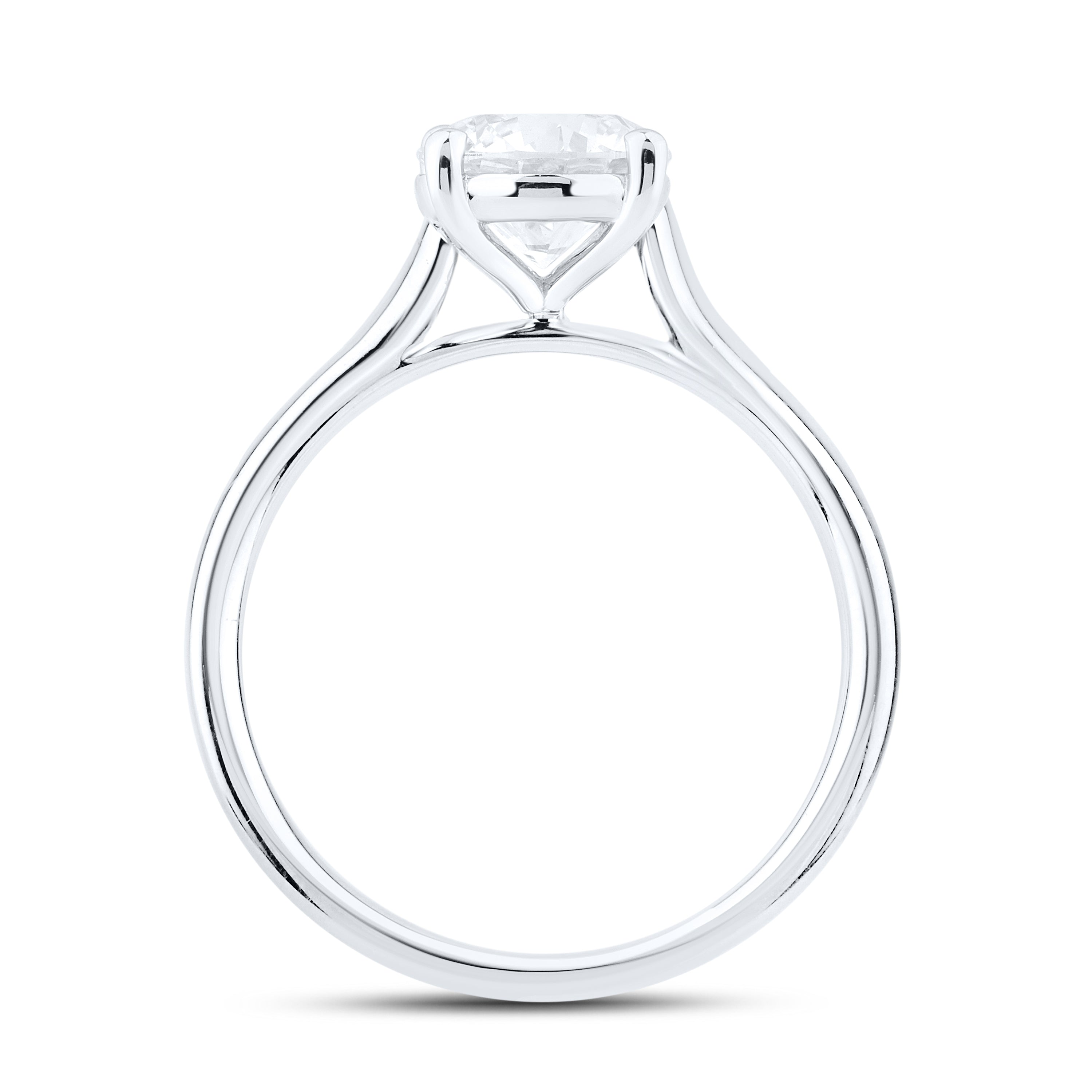 14kt White Gold 1.51 CTW Lab Diamond Round Shape Solitaire Ring