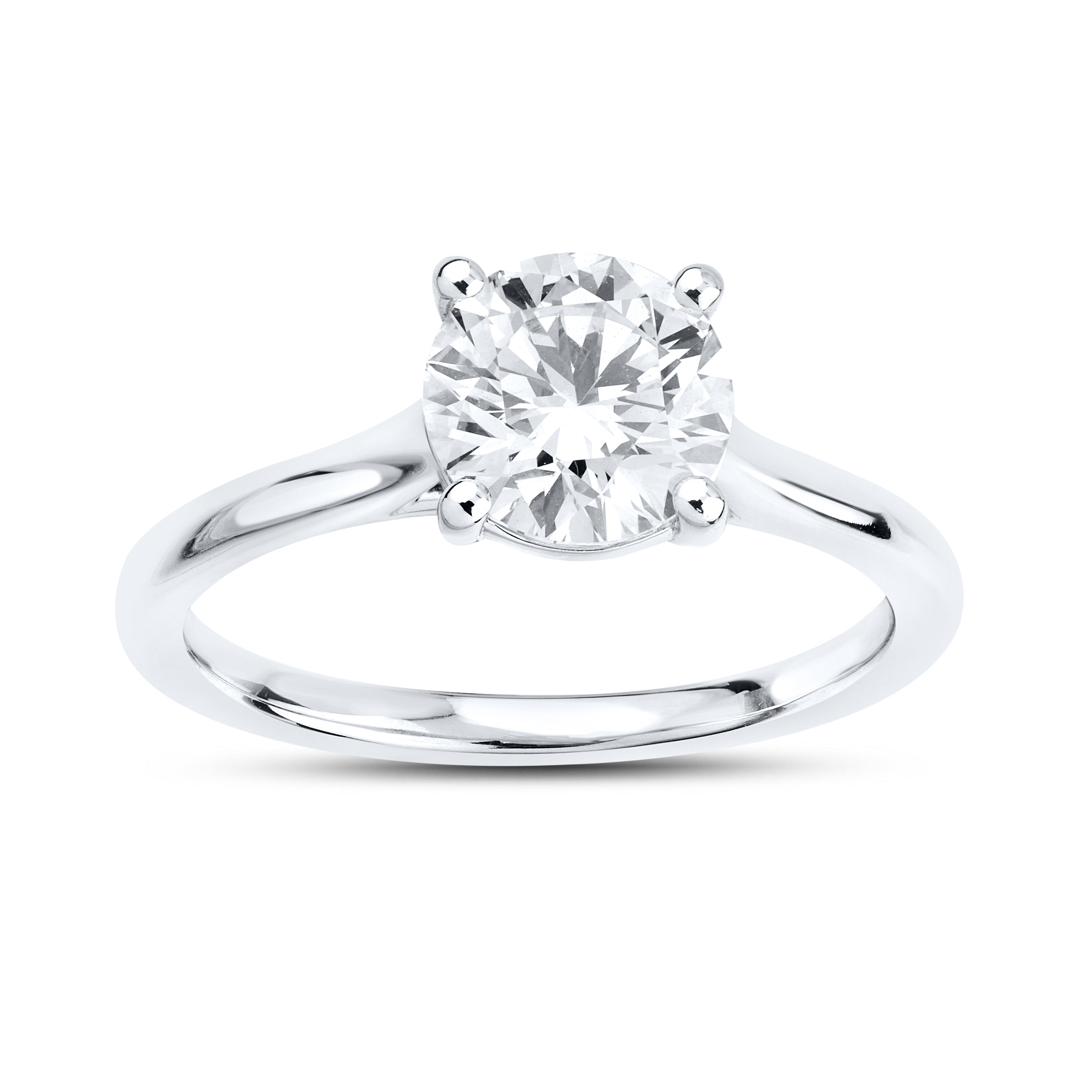 14kt White Gold 1.51 CTW Lab Diamond Round Shape Solitaire Ring