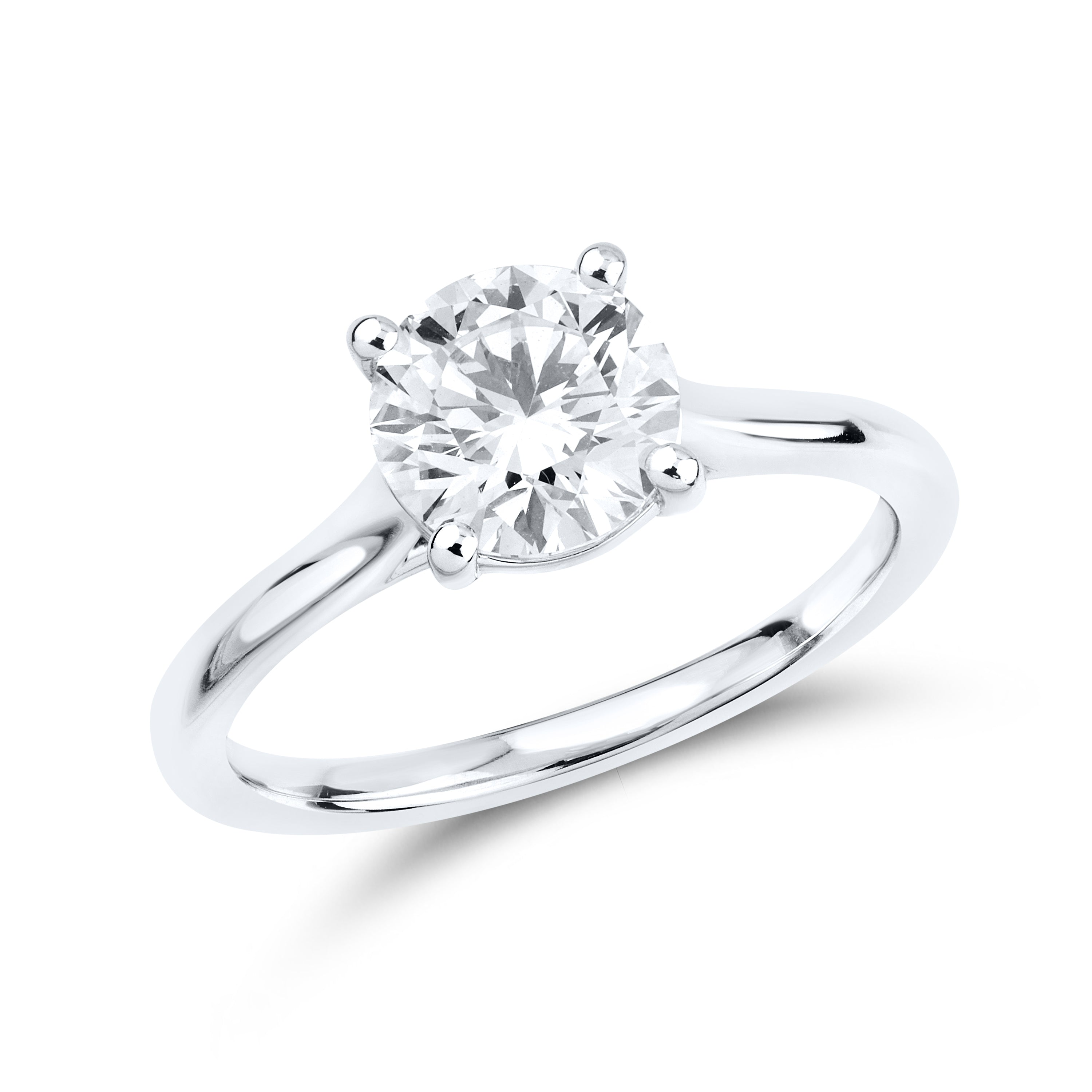 14kt White Gold 1.51 CTW Lab Diamond Round Shape Solitaire Ring
