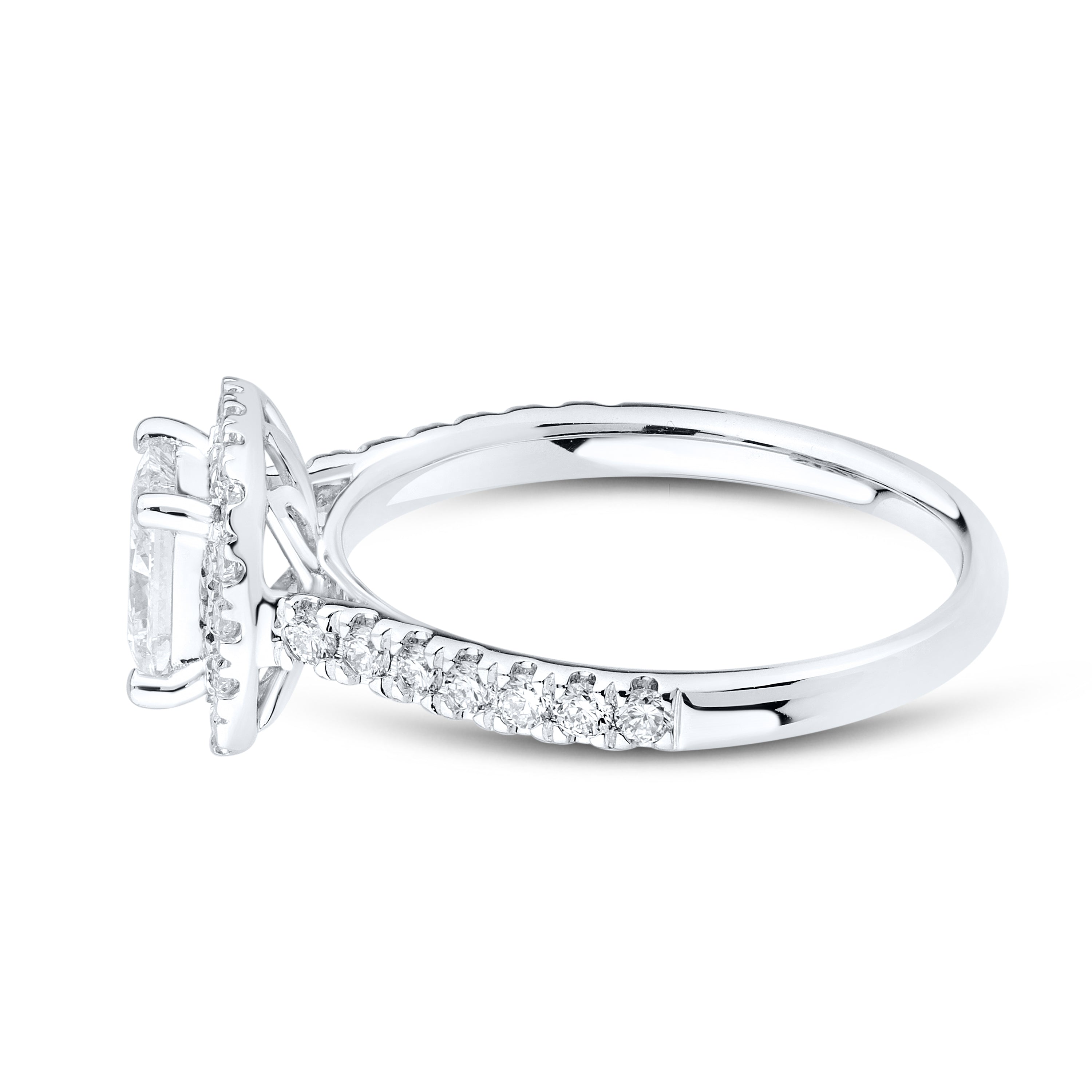 14kt White gold 1.28 CTW Lab Diamond Engagement Ring