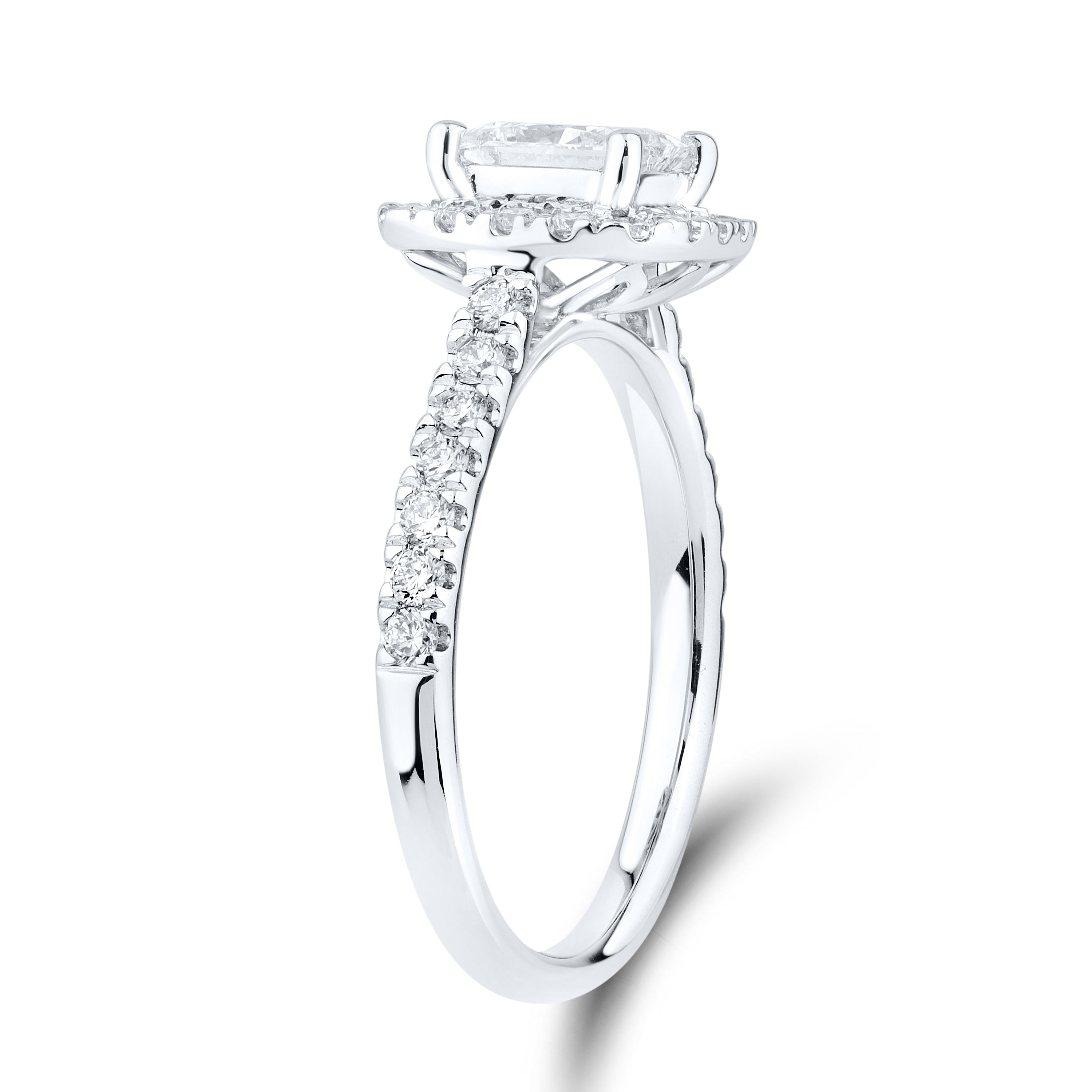 14kt White gold 1.28 CTW Lab Diamond Engagement Ring