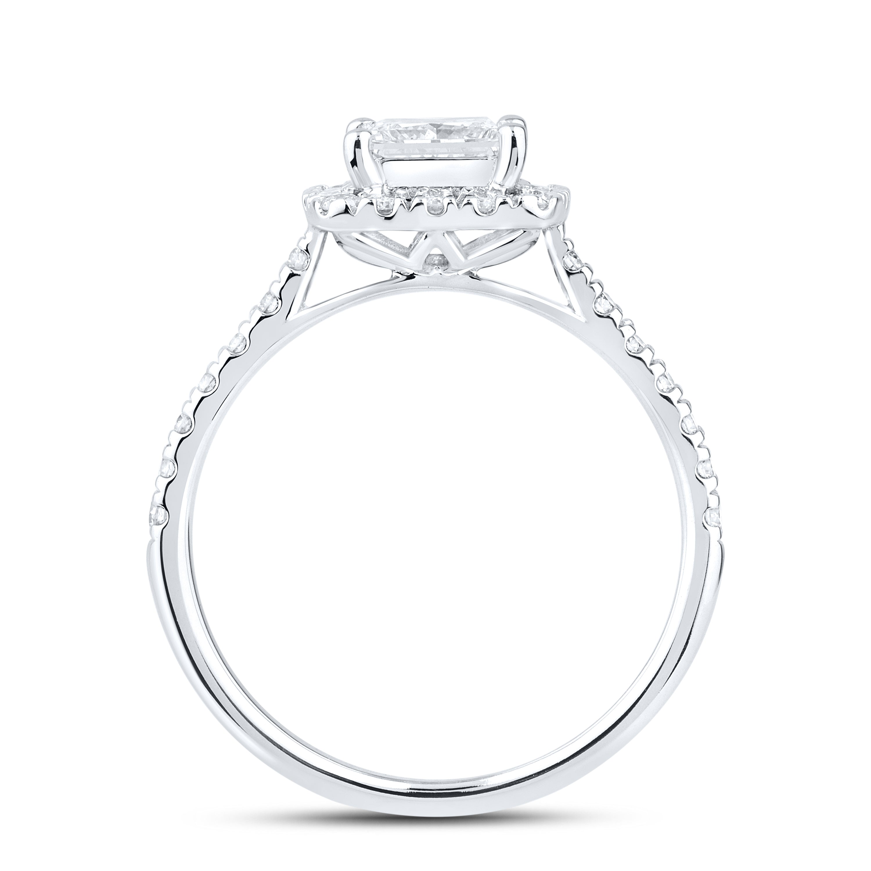 14kt White gold 1.28 CTW Lab Diamond Engagement Ring