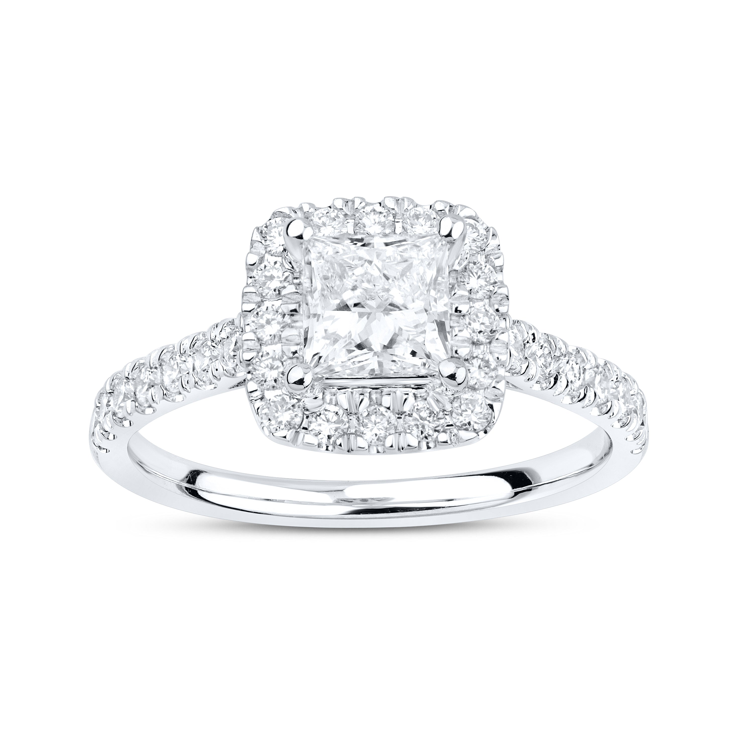 14kt White gold 1.28 CTW Lab Diamond Engagement Ring