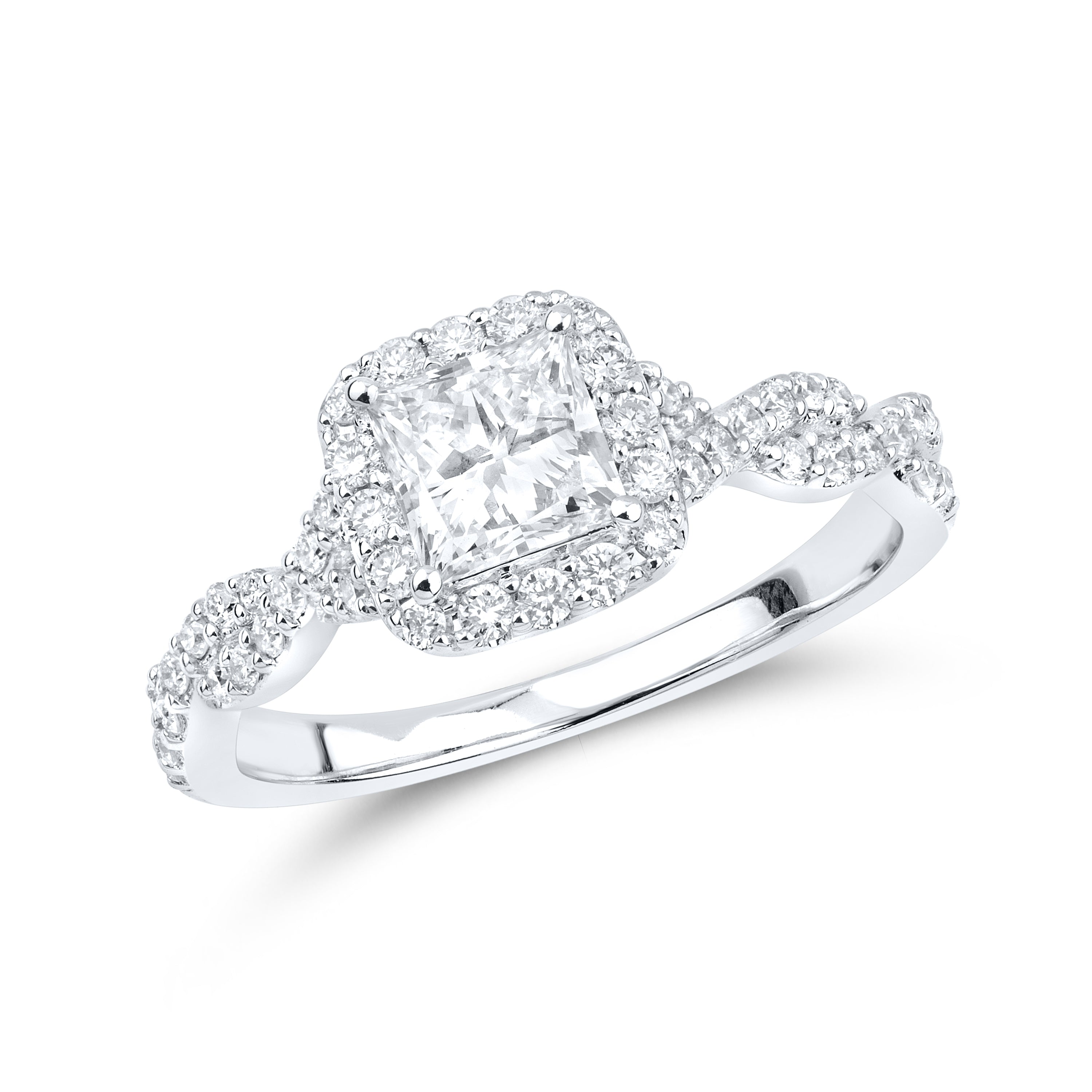 14kt White gold 1.21 CTW Lab Diamond Engagement Ring
