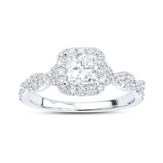 14kt White gold 1.21 CTW Lab Diamond Engagement Ring