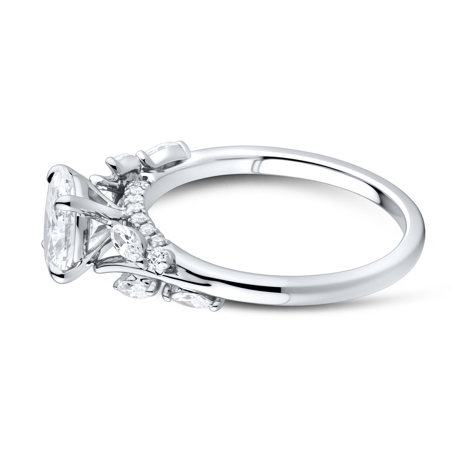 14KT WHITE GOLD 1.33 CTW OVAL SHAPE DIAMOND RING
