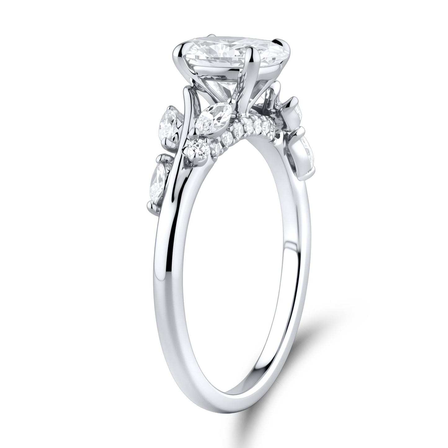 14KT WHITE GOLD 1.33 CTW OVAL SHAPE DIAMOND RING